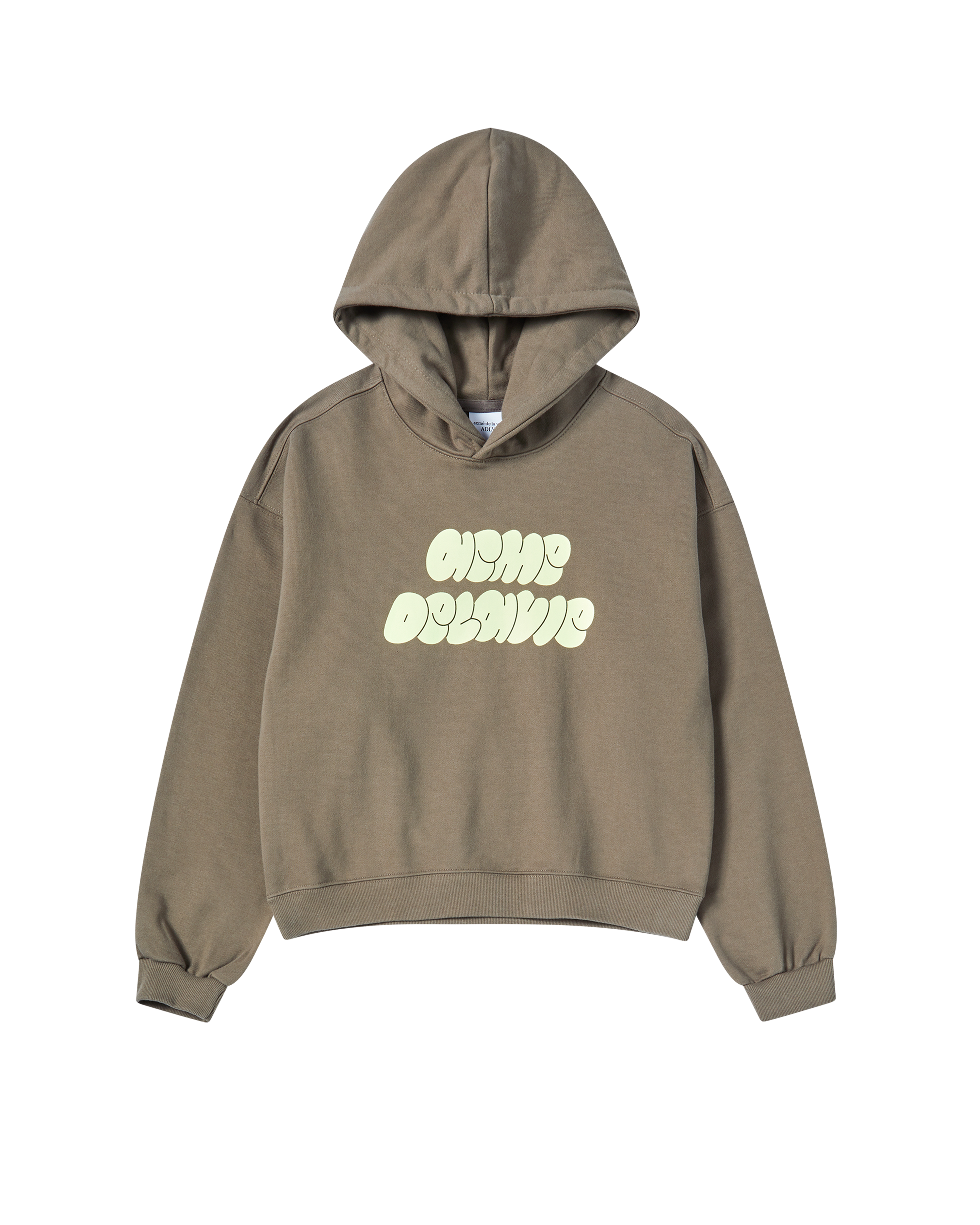 ADLV - Áo Hoodie nữ crop Cloud Font Ca cao