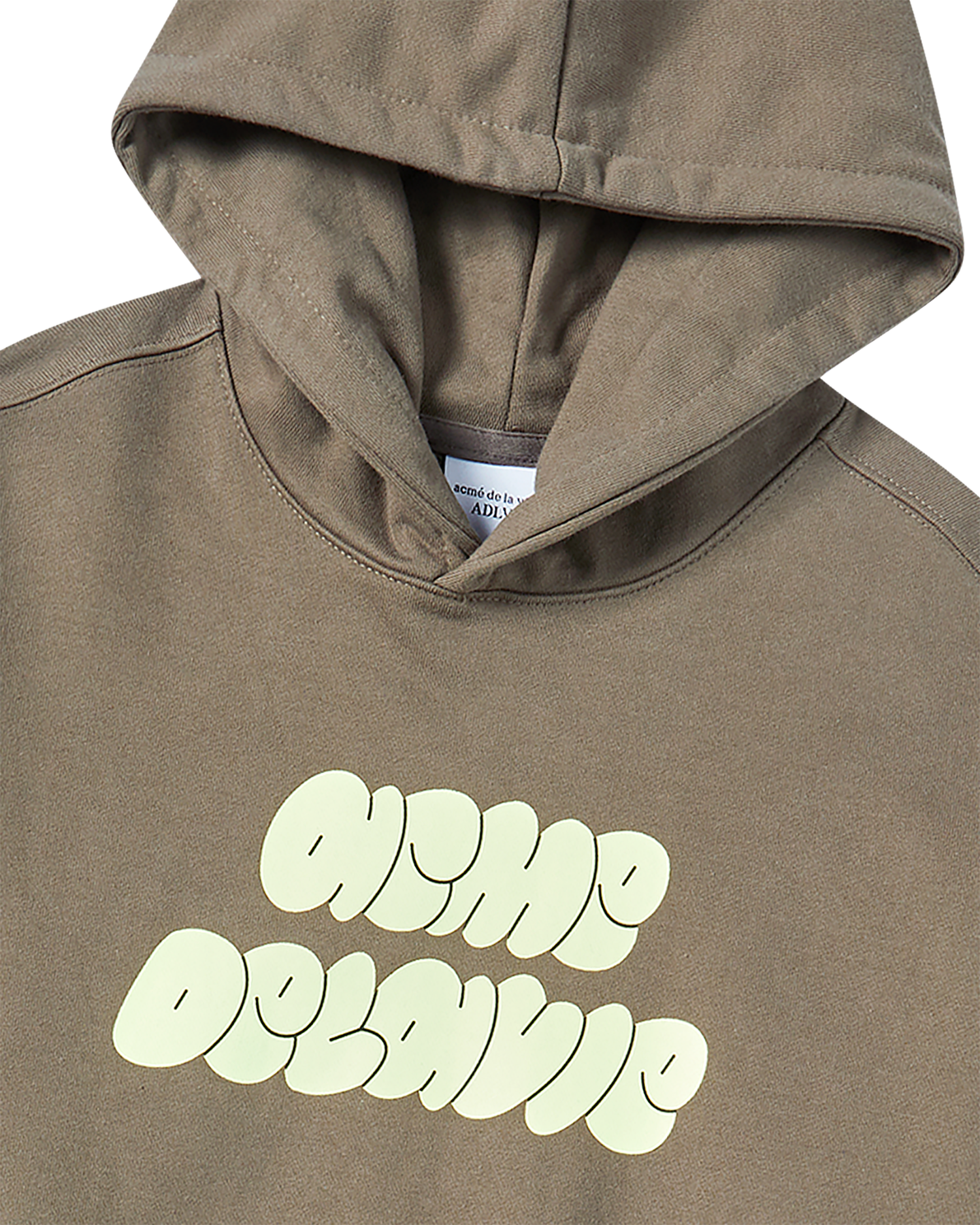 ADLV - Áo Hoodie nữ crop Cloud Font Ca cao