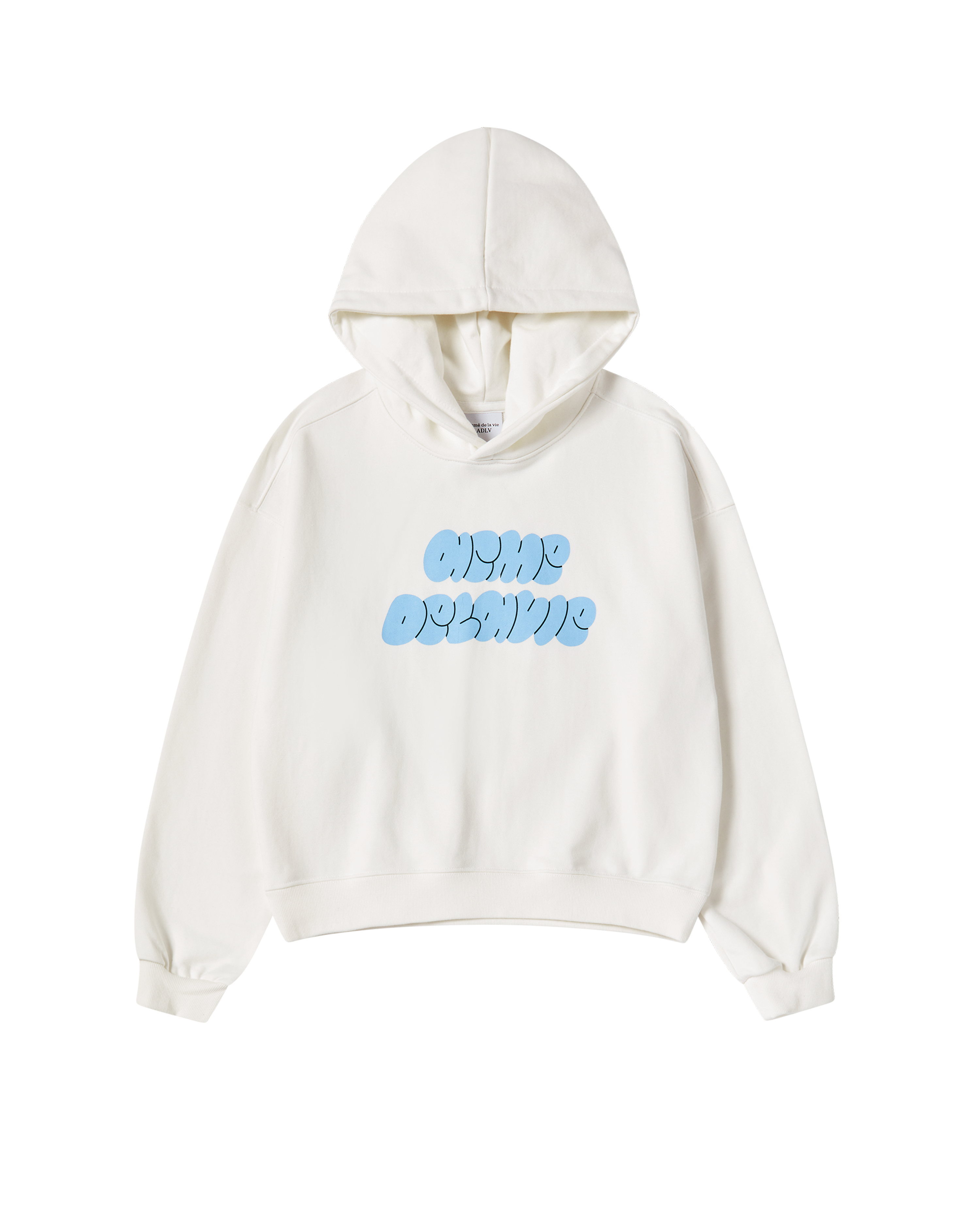 Áo Hoodie nữ crop Cloud Font Kem