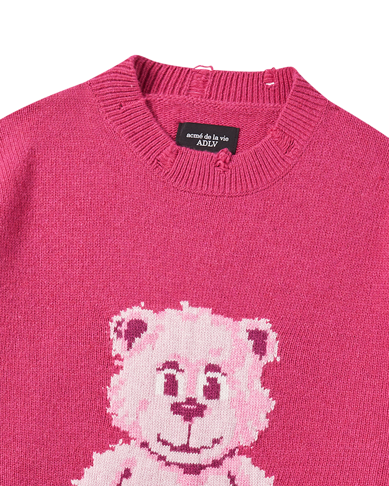 ADLV - Áo Len Distressed Bear Hồng