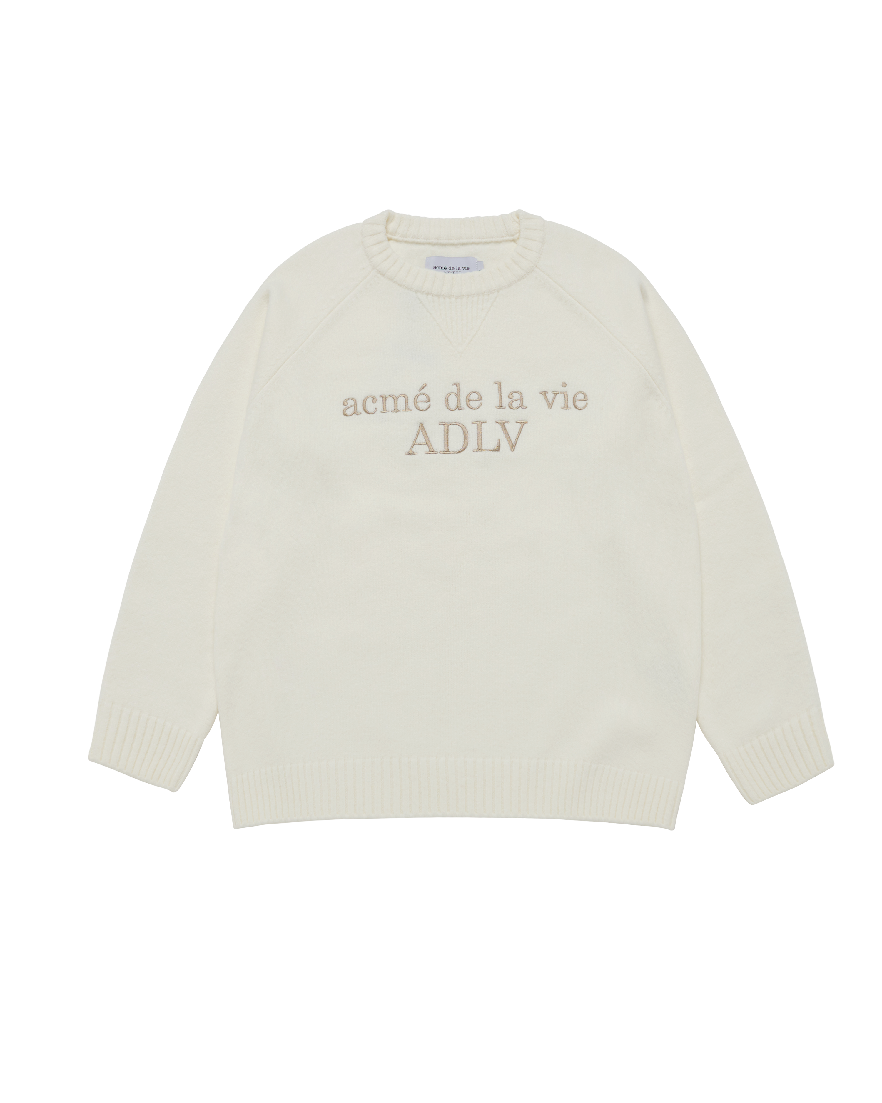 ADLV - Áo len Basic Logo Trắng ngà