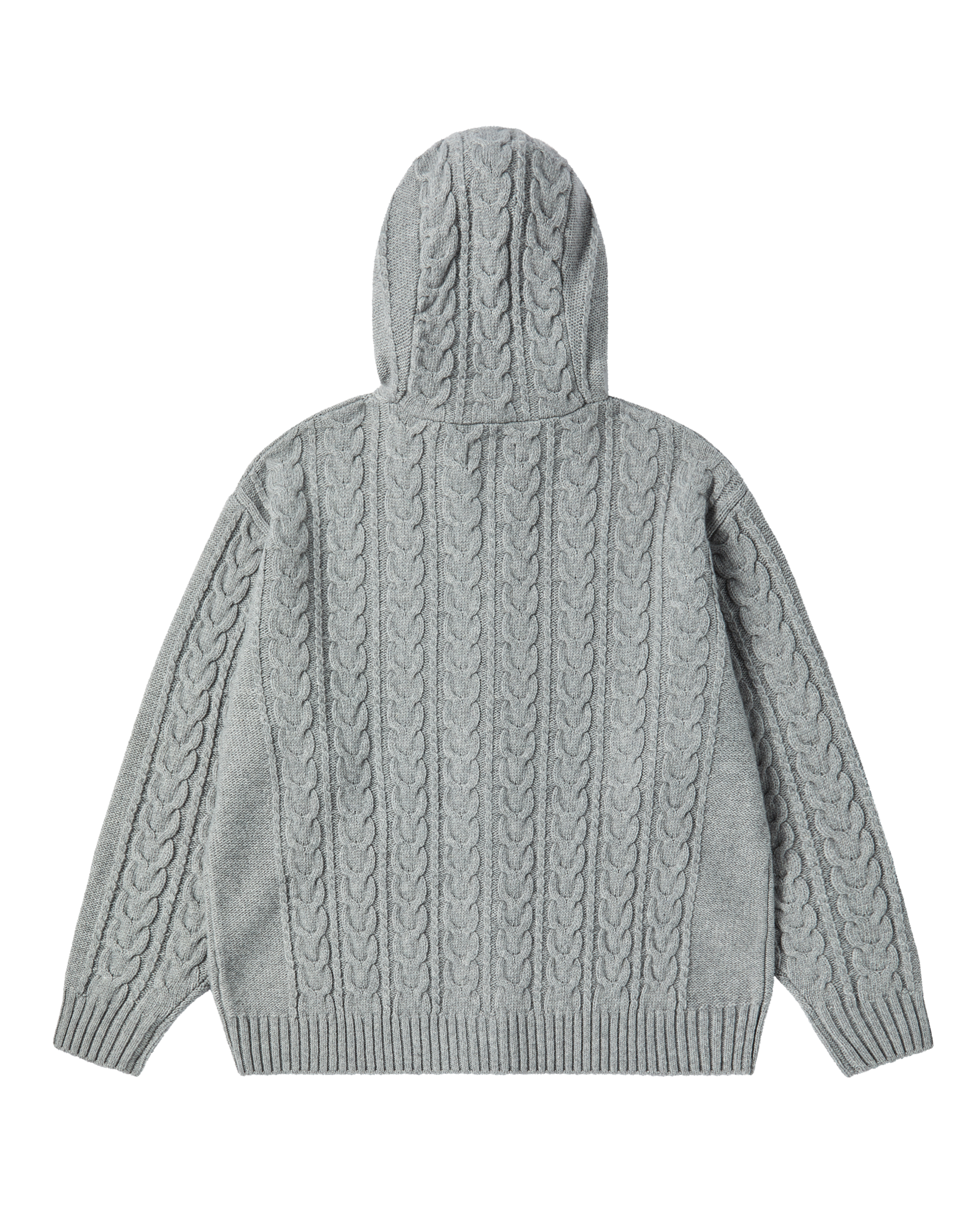 ADLV - Áo Hoodie kéo khóa Cable Knit Xám