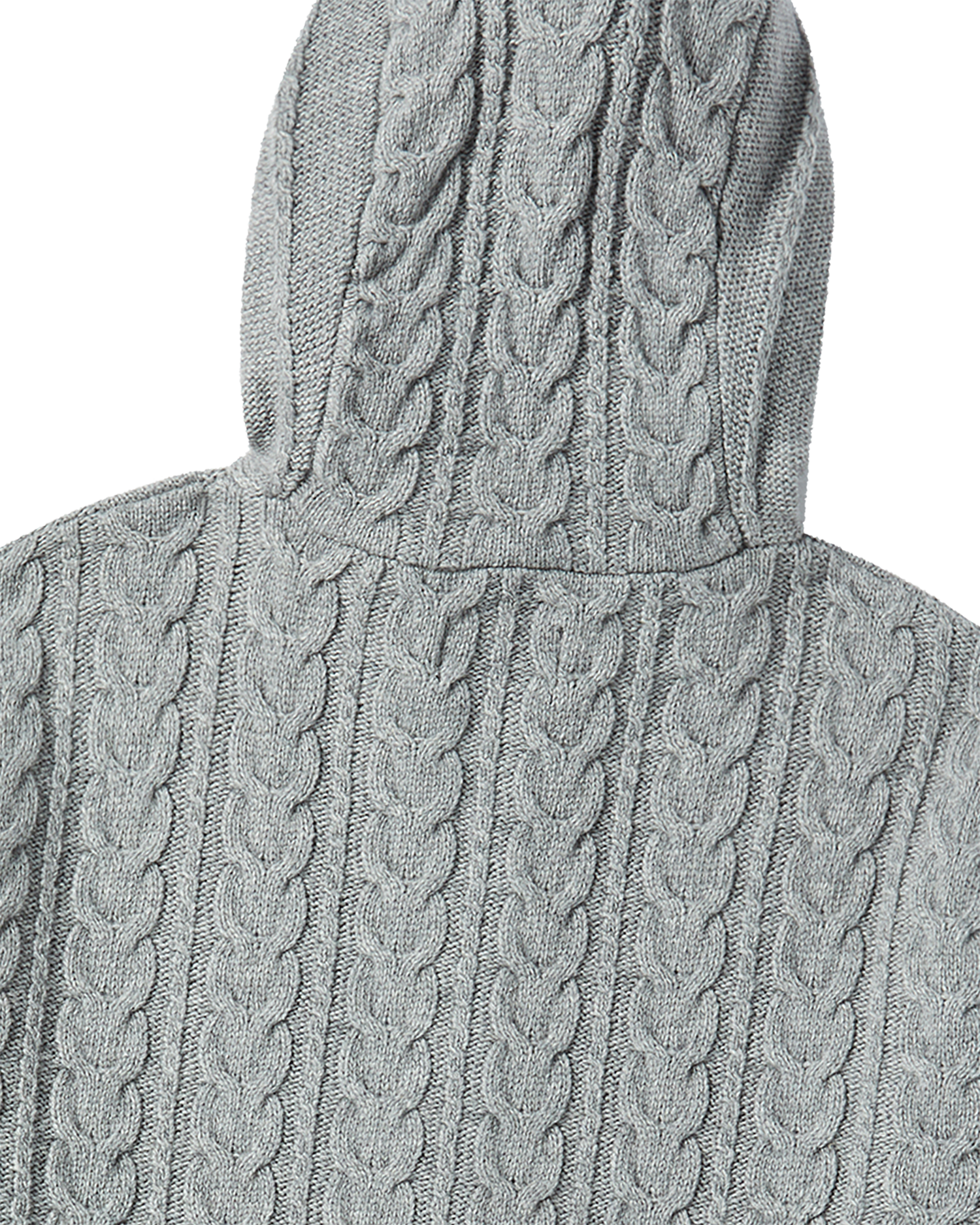 ADLV - Áo Hoodie kéo khóa Cable Knit Xám