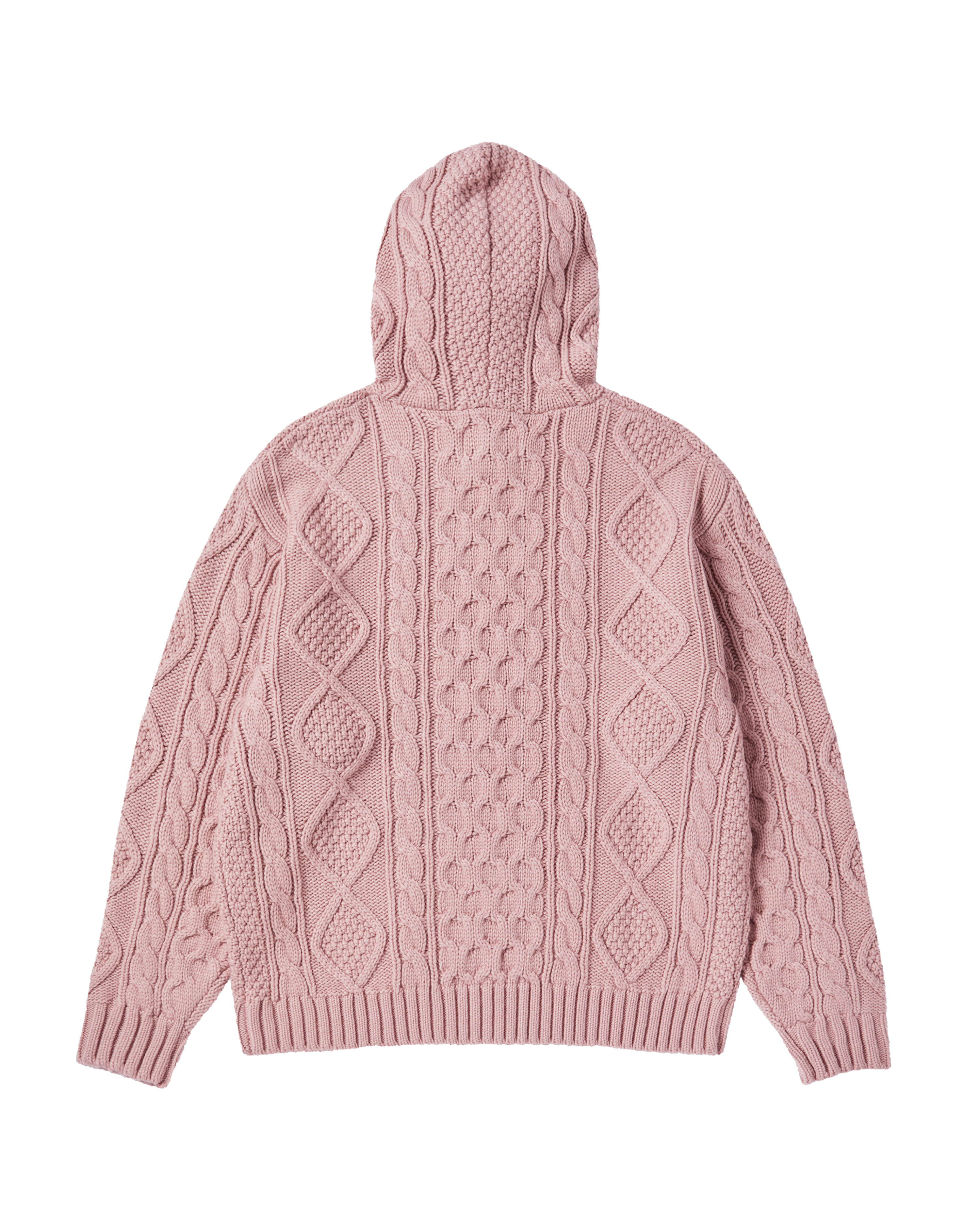 ADLV - Áo Hoodie Low Gauge Cable Knit Hồng
