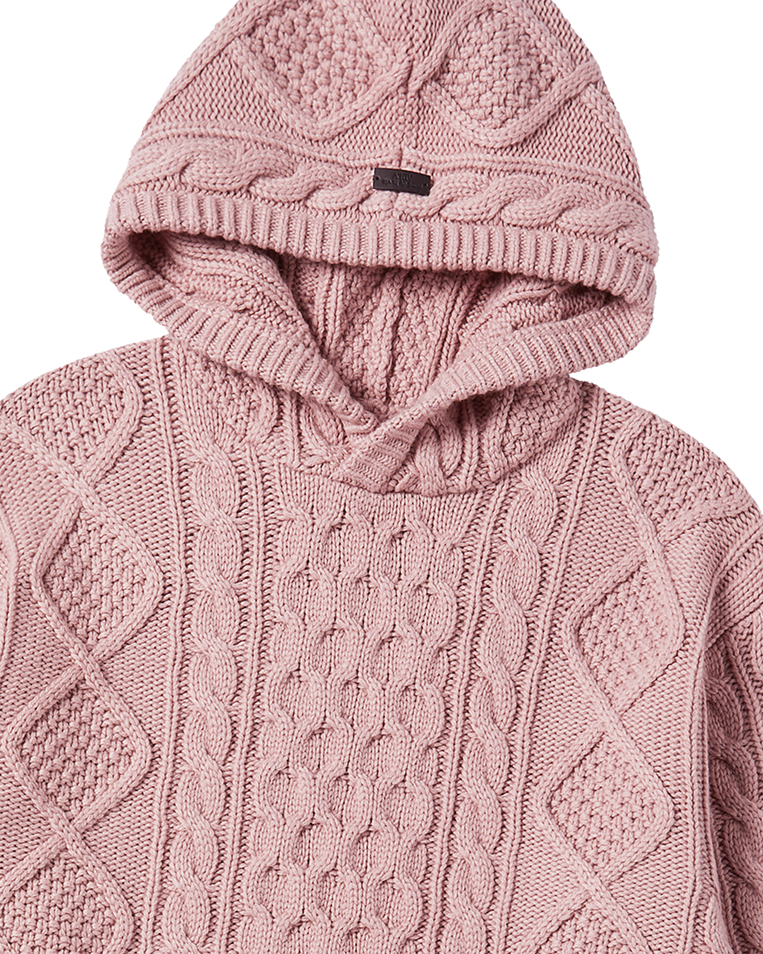 ADLV - Áo Hoodie Low Gauge Cable Knit Hồng