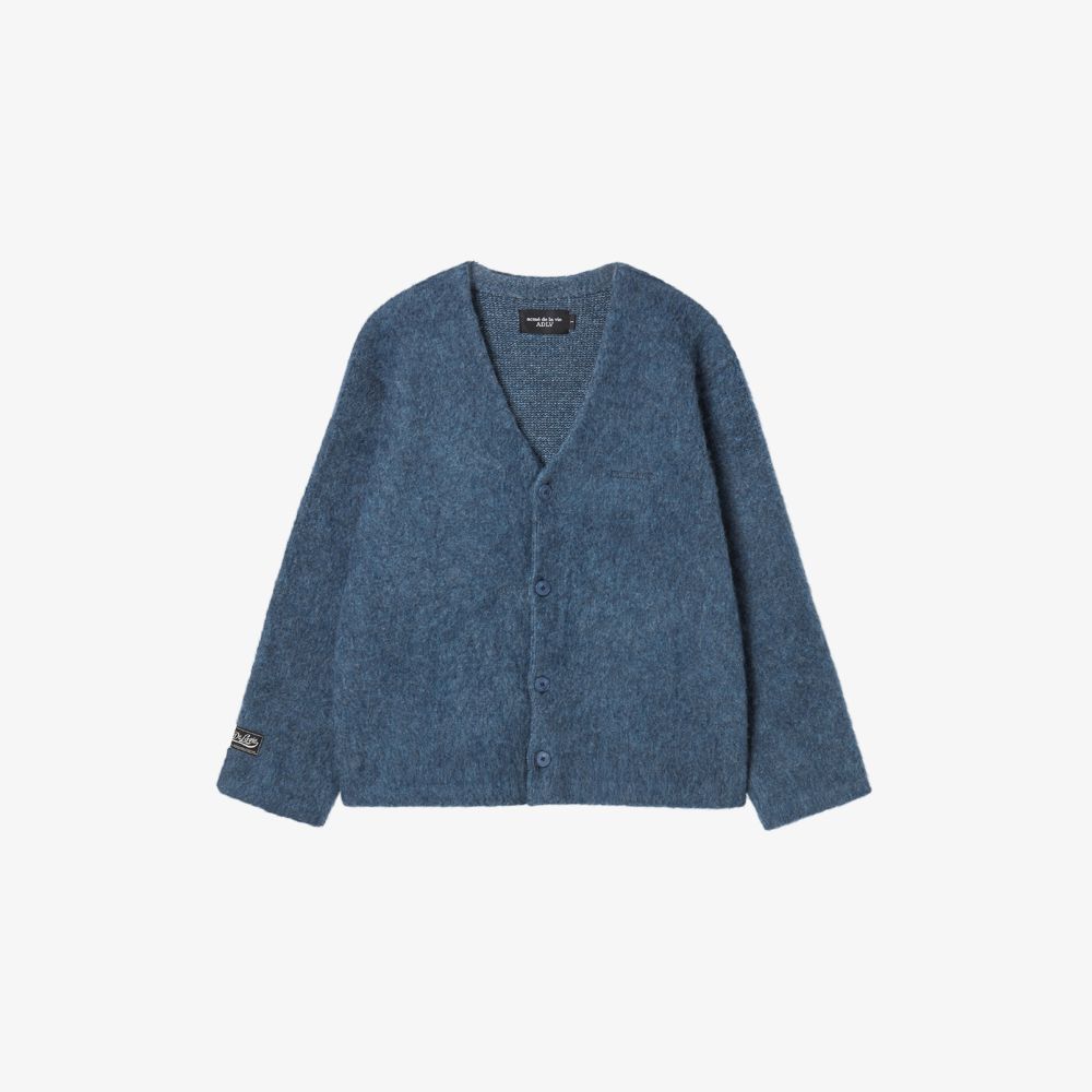 ADLV - Áo Cardigan V Neck Solid Xanh dương