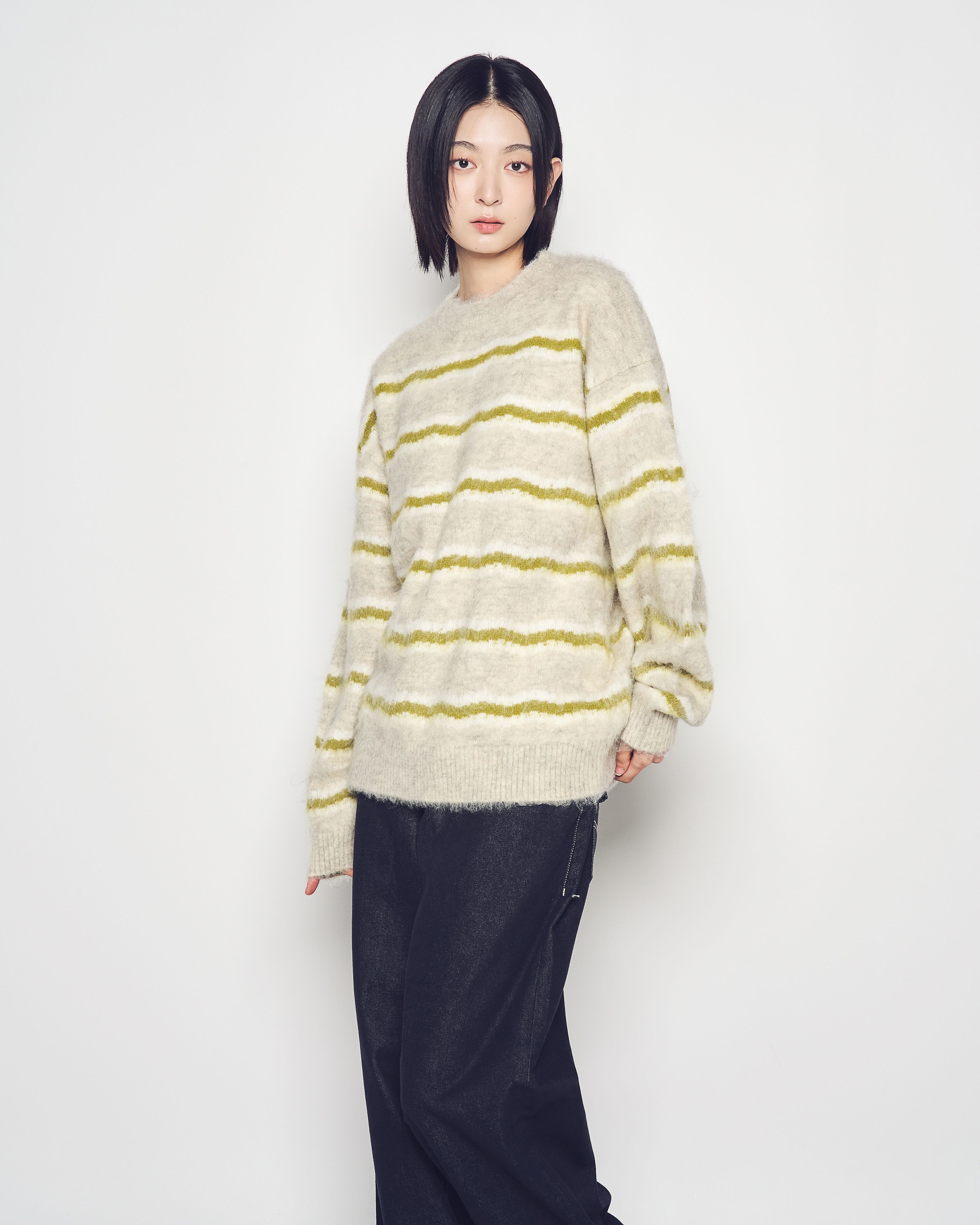 ADLV - Áo Len Wave Stripe Trắng ngà