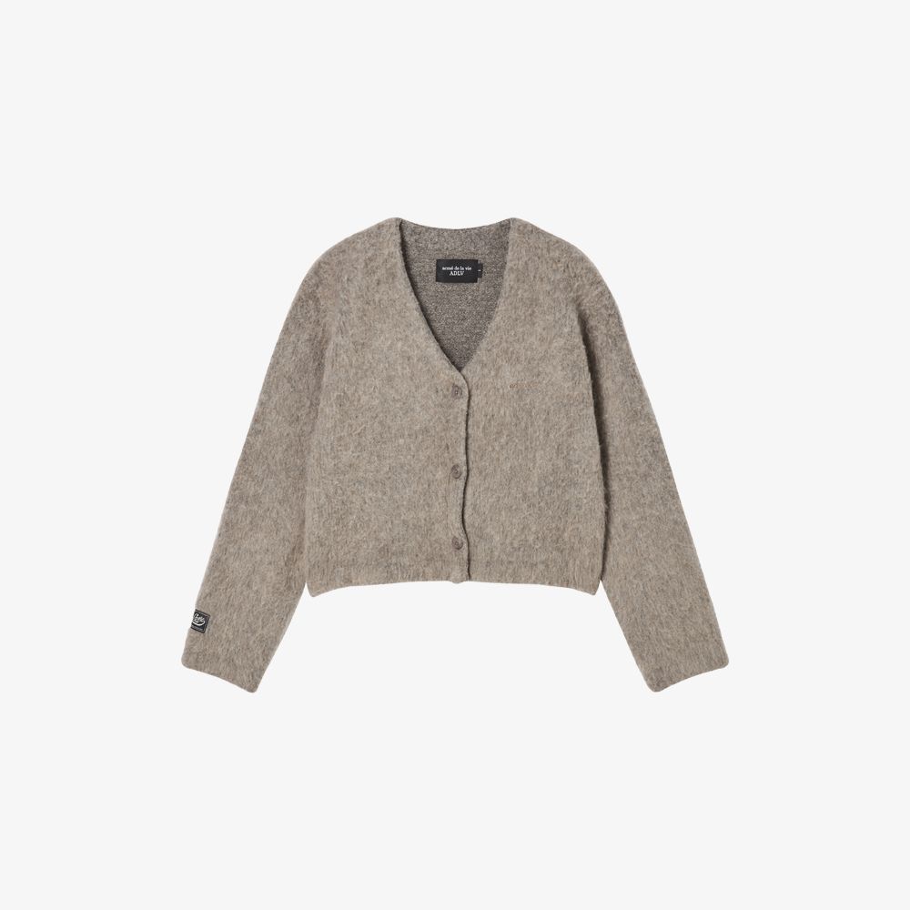 ADLV - Áo Cardigan nữ V Neck Solid Ca cao