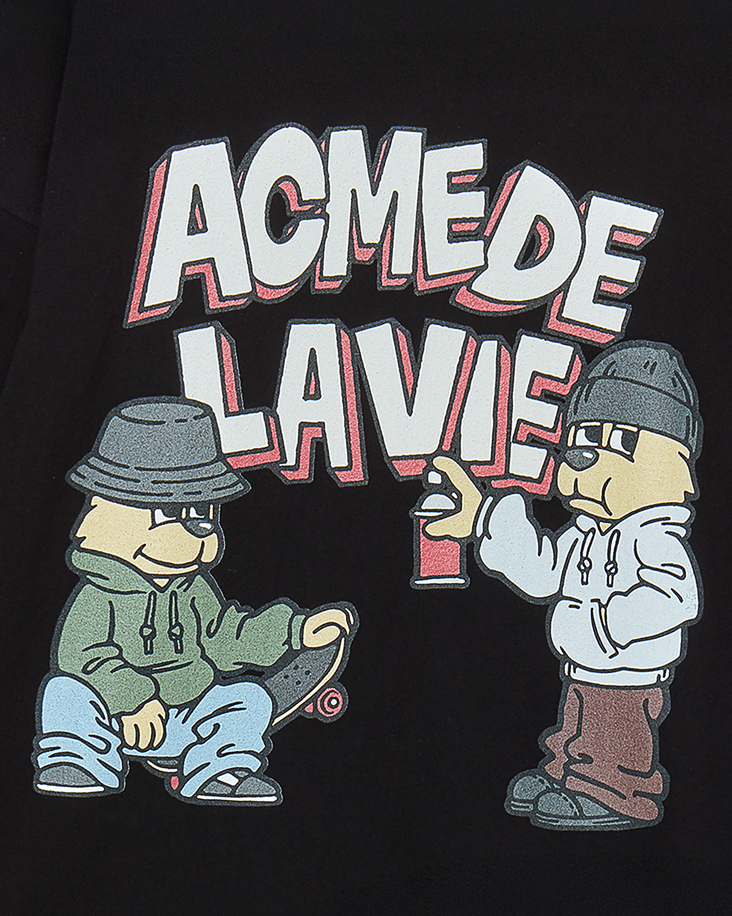 ADLV - Áo Thun Dài Tay AC Bear Graffiti Đen