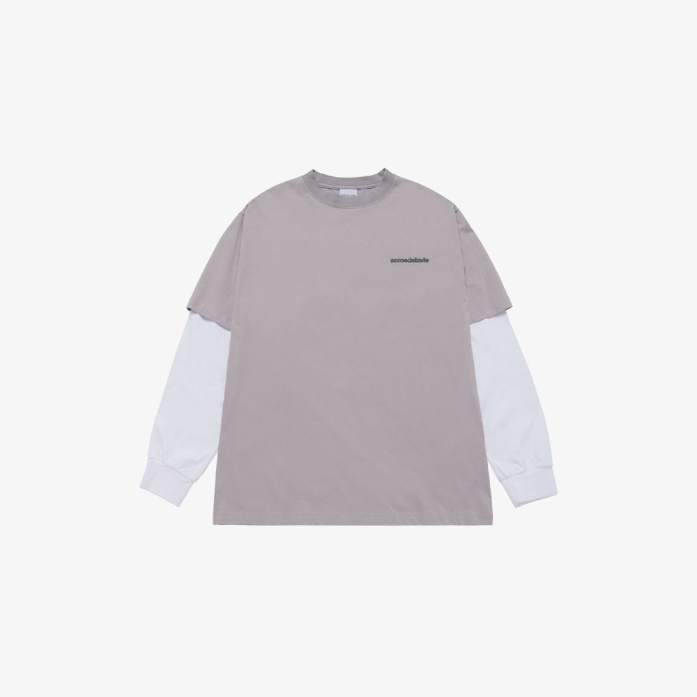 ADLV - Áo Thun Dài Tay Double Layer ADLV Xám
