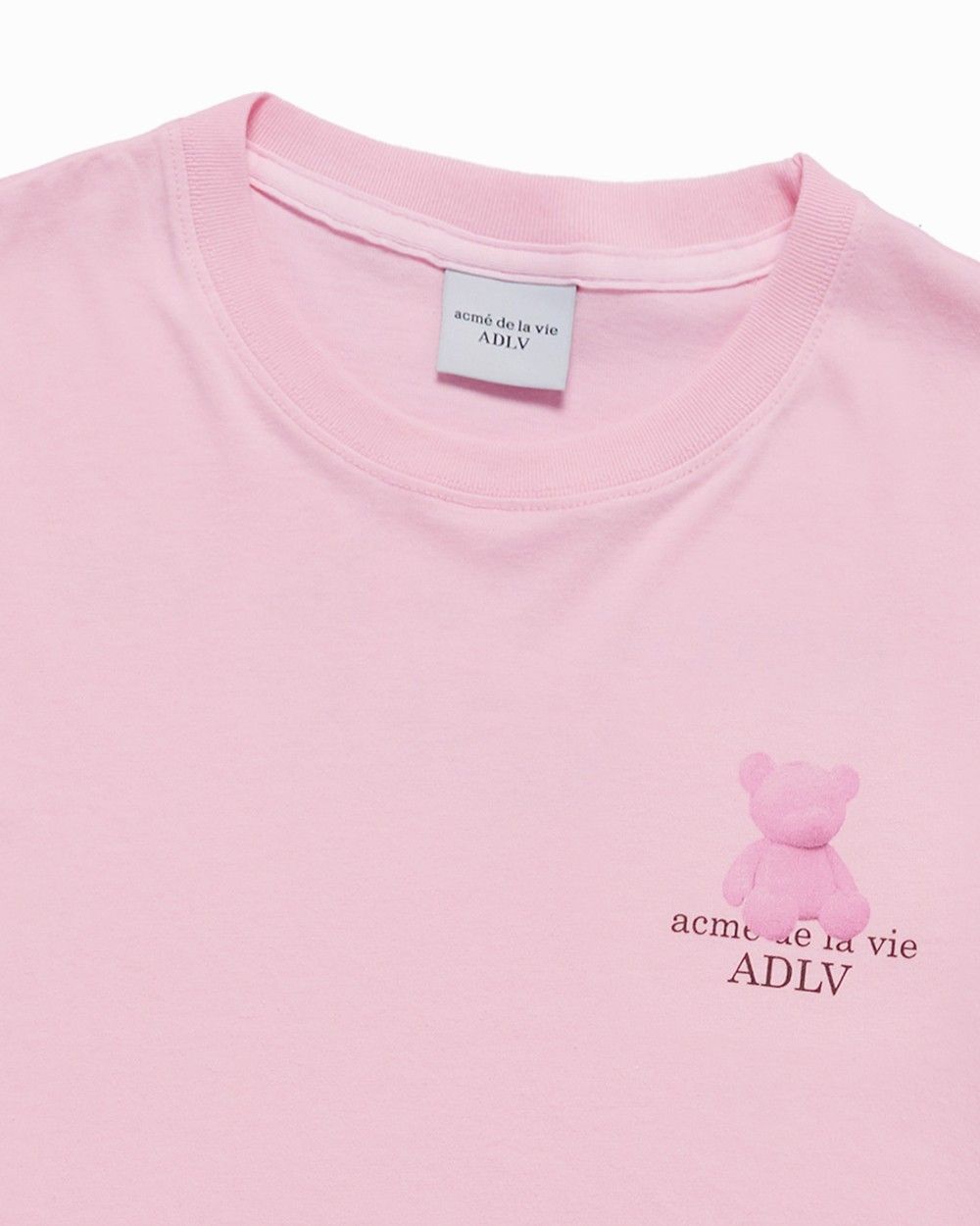 ADLV - Áo thun nữ Fuzzy Bear Hồng nhạt