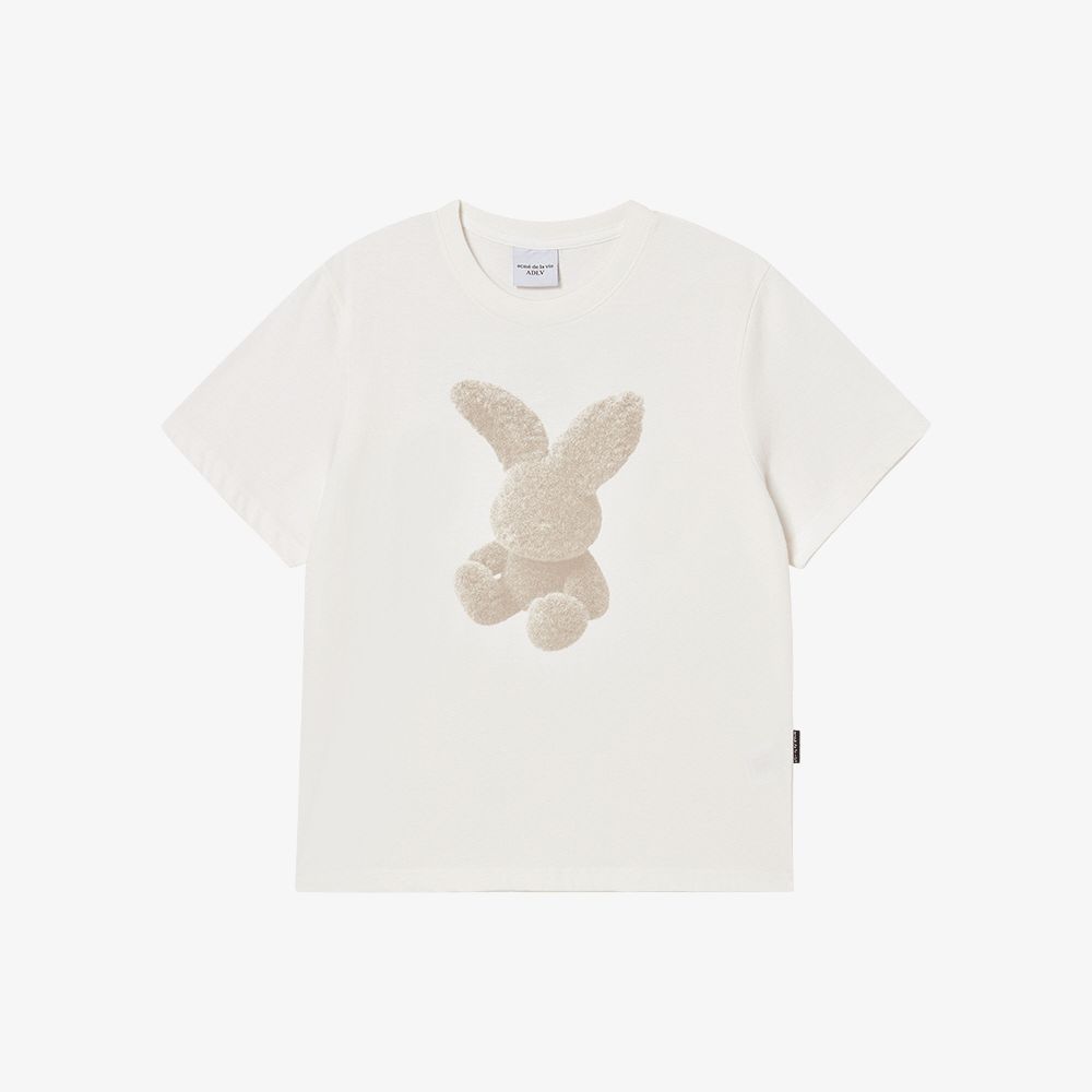 ADLV - Áo thun nữ Fuzzy Rabbit Kem