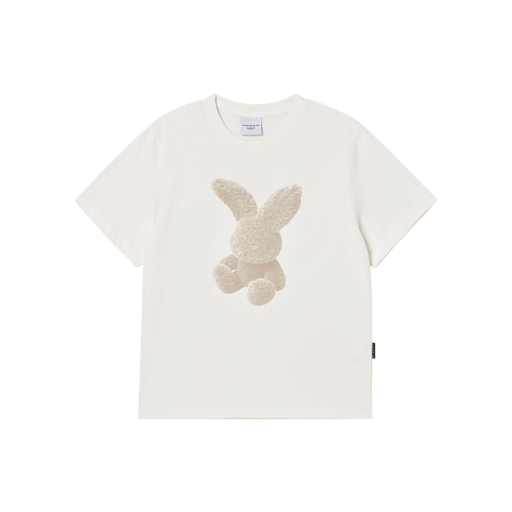 Áo thun nữ Fuzzy Rabbit Kem