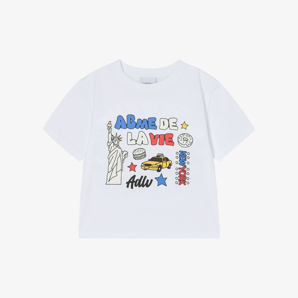 ADLV - Áo Thun nữ crop NY Image Trắng