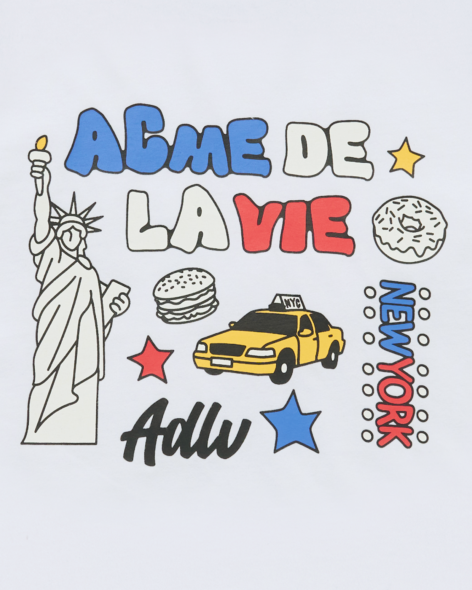 ADLV - Áo Thun nữ crop NY Image Trắng