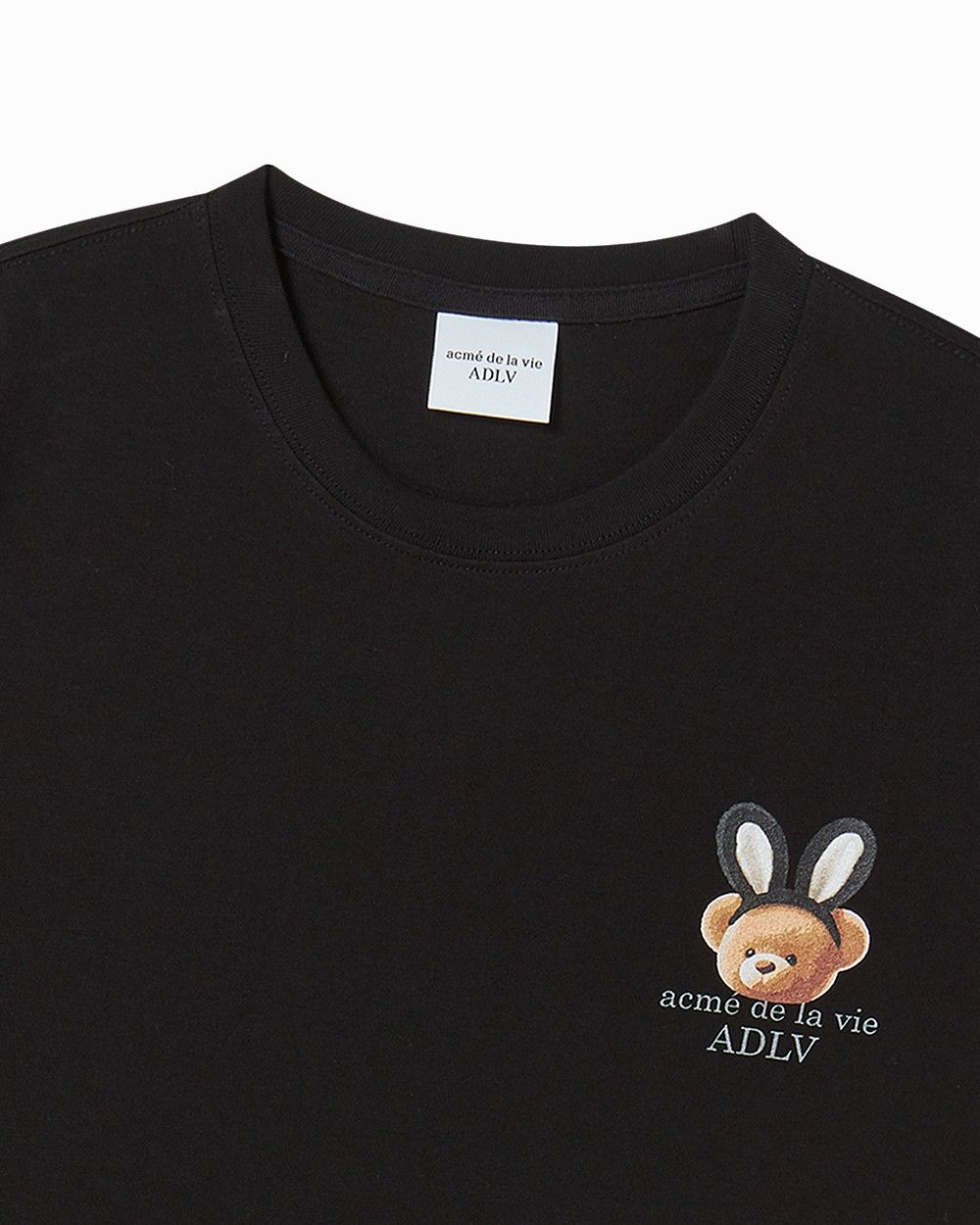 ADLV - Áo thun nữ Rabbit Bear Doll Logo Đen