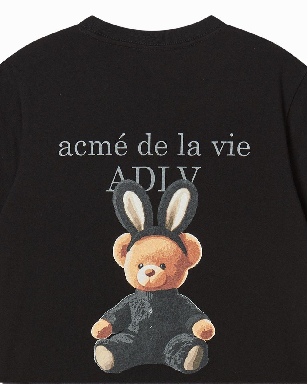 ADLV - Áo thun nữ Rabbit Bear Doll Logo Đen