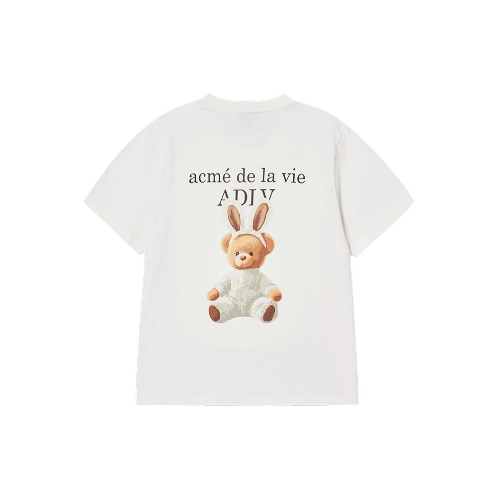 ADLV - Áo thun nữ Rabbit Bear Doll Logo Kem
