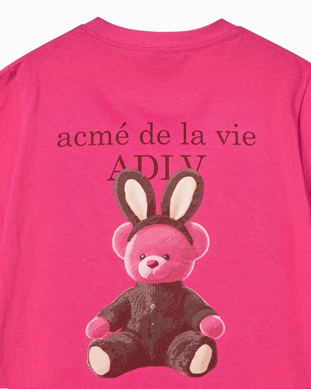 ADLV - Áo thun nữ Rabbit Bear Doll Logo Hồng