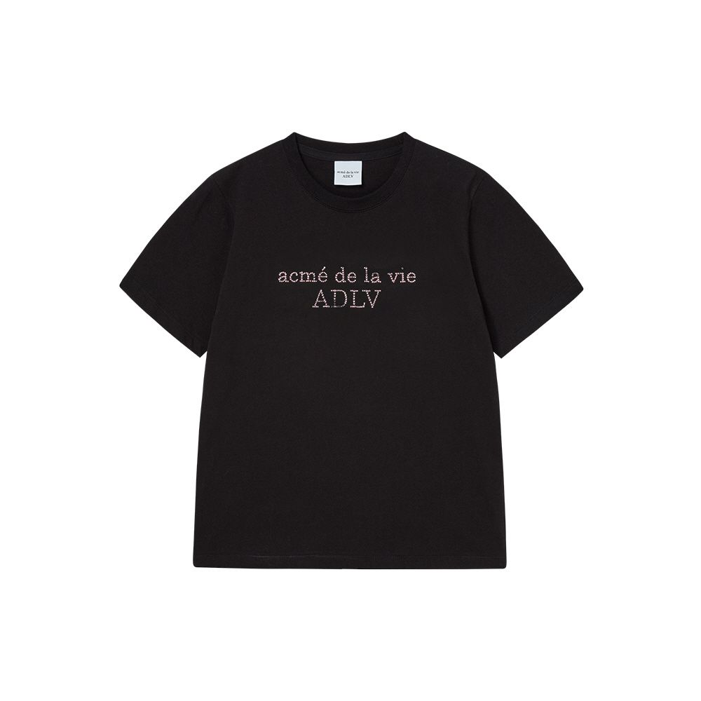 ADLV - Áo Thun nữ Cubic Basic Logo Đen