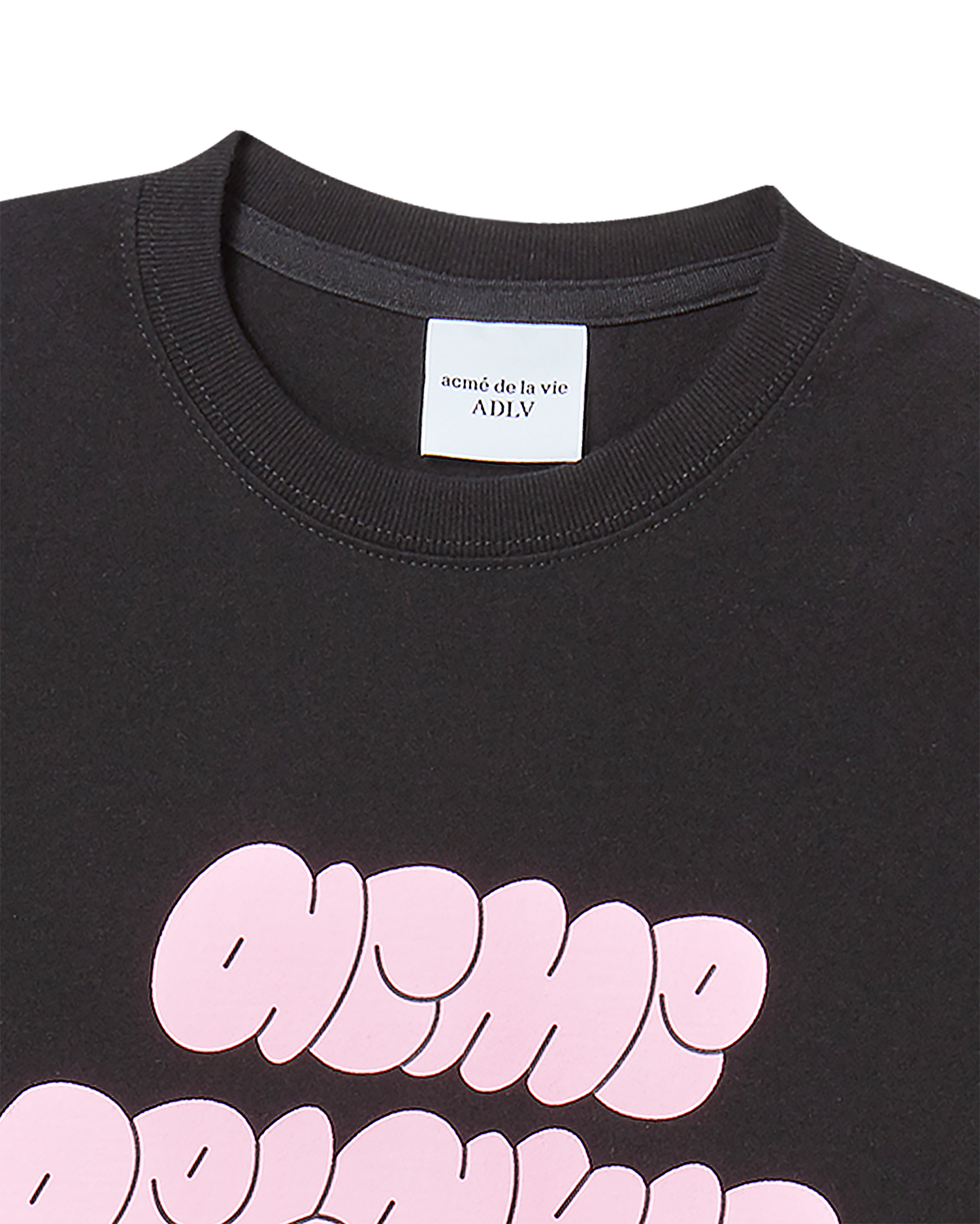 ADLV - Áo Thun nữ crop Cloud Font Đen