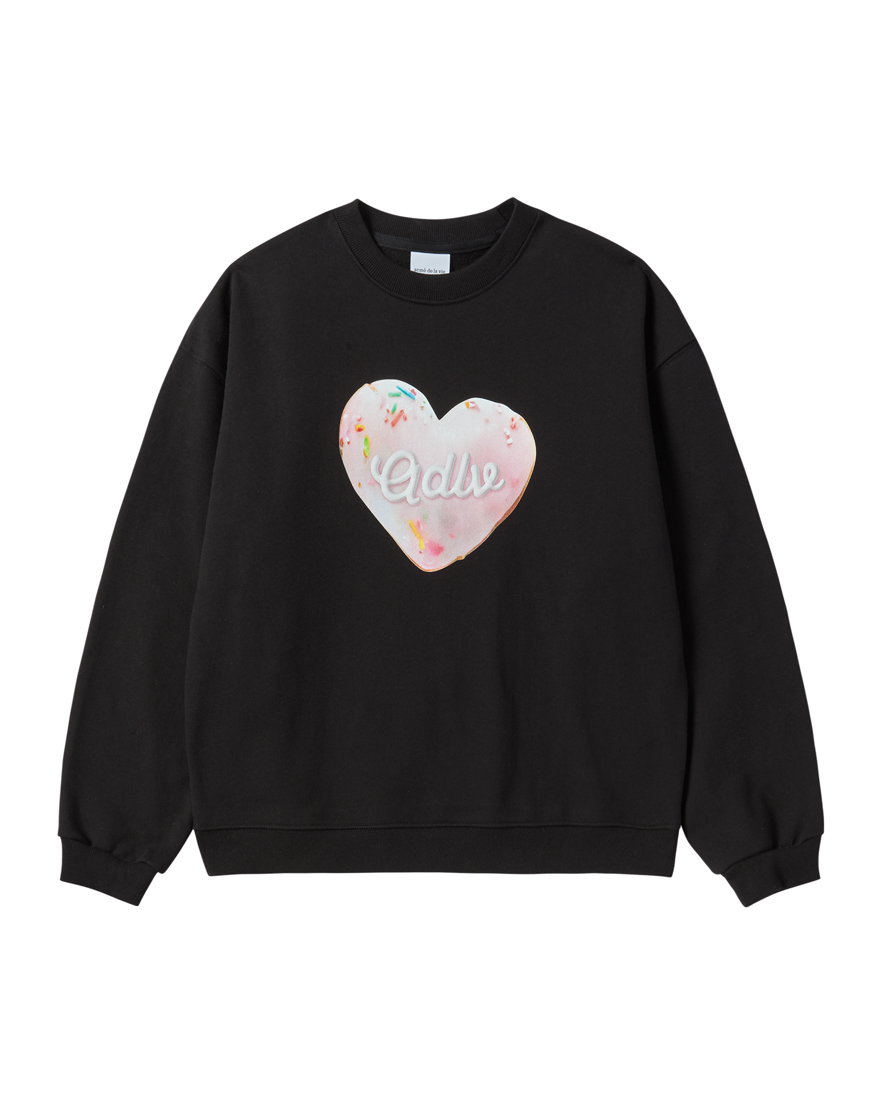 ADLV - Áo Nỉ nữ Heart Doughnut Đen