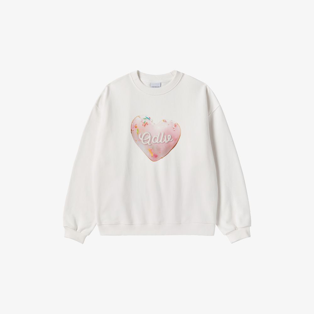 ADLV - Áo Nỉ nữ Heart Doughnut Kem