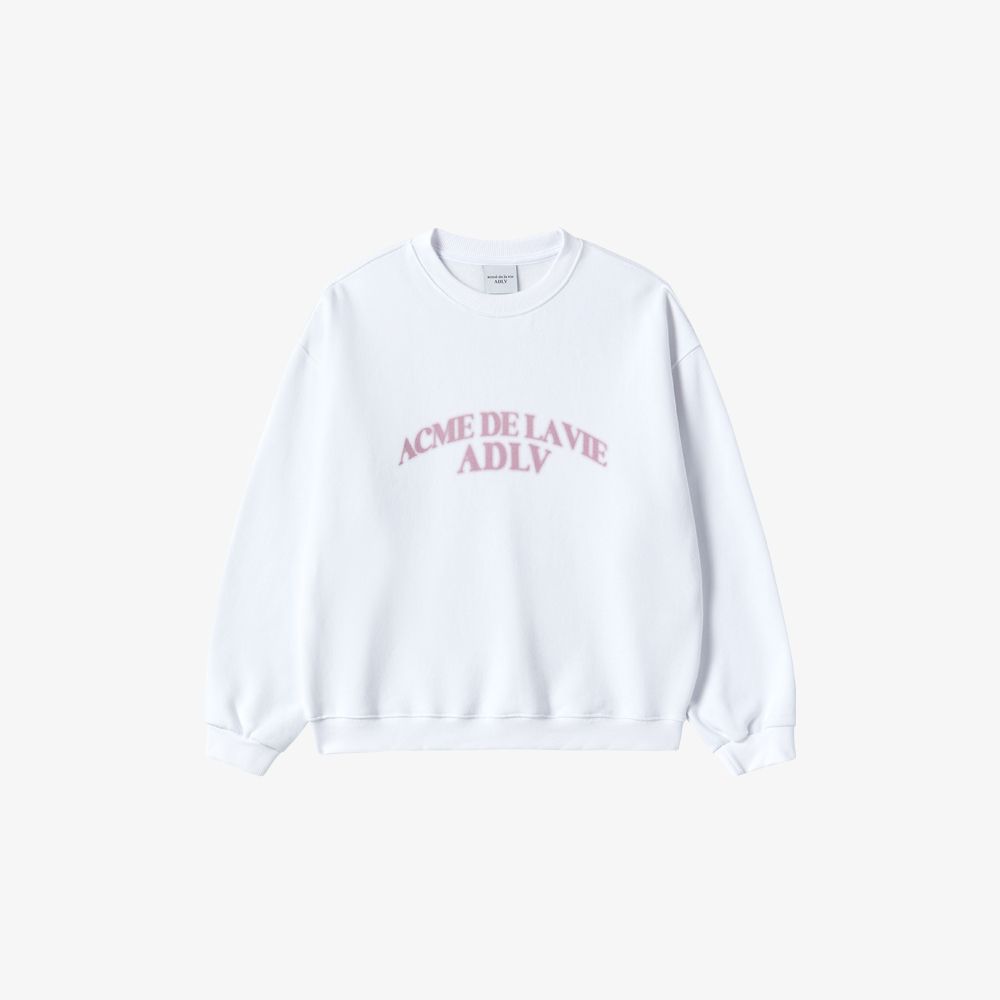 ADLV - Áo Nỉ nữ Arch Shaped Logo Napping Trắng