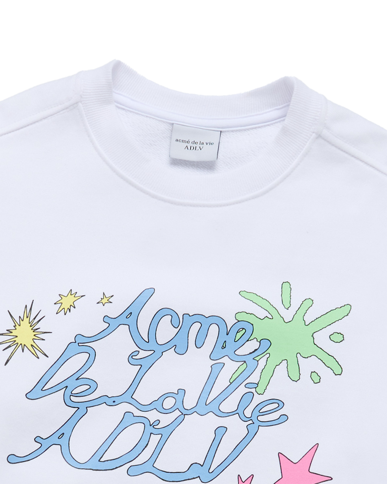 ADLV - Áo Nỉ nữ crop Palette Lettering Trắng