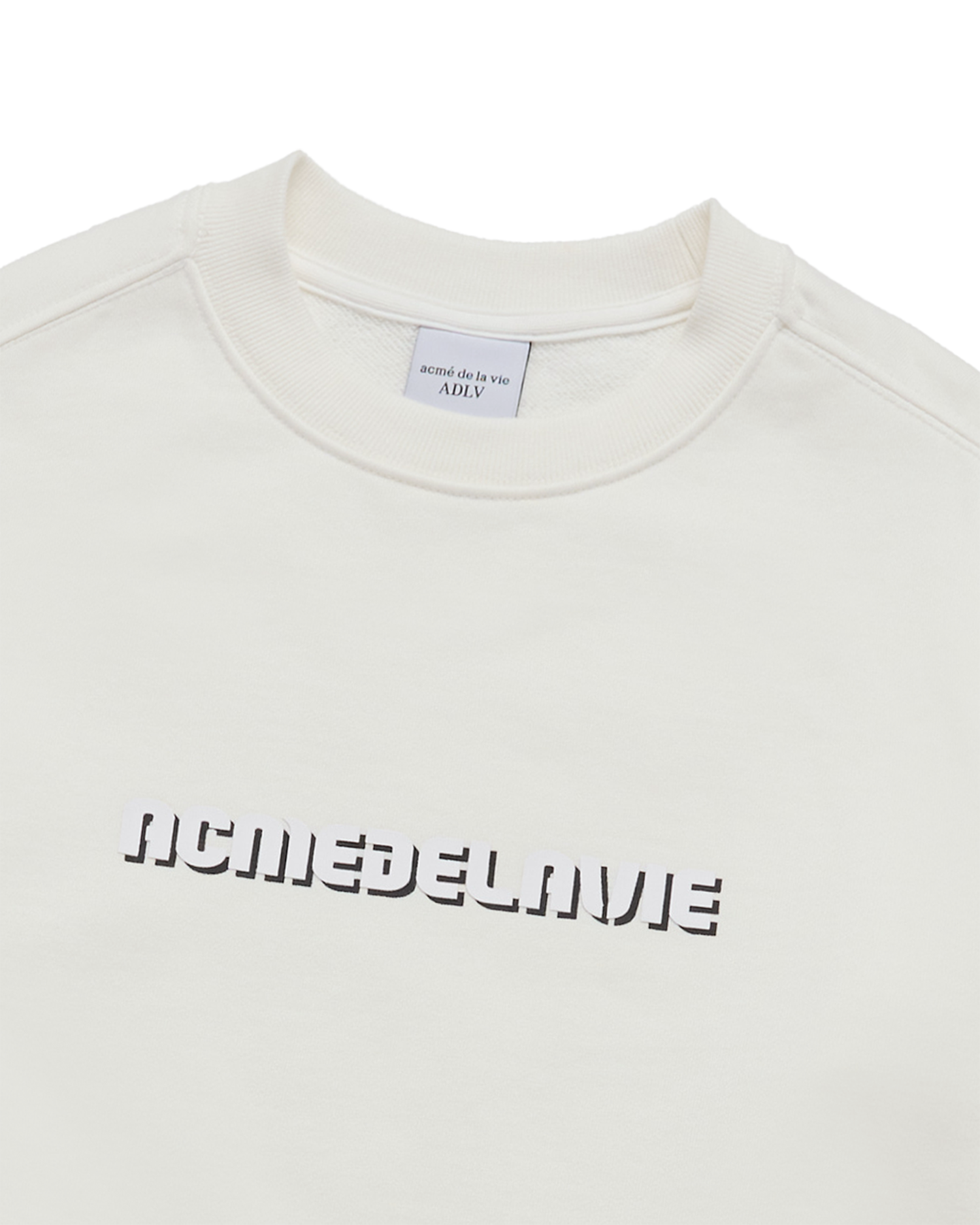 ADLV - Áo Nỉ nữ crop Round Font Lettering Kem