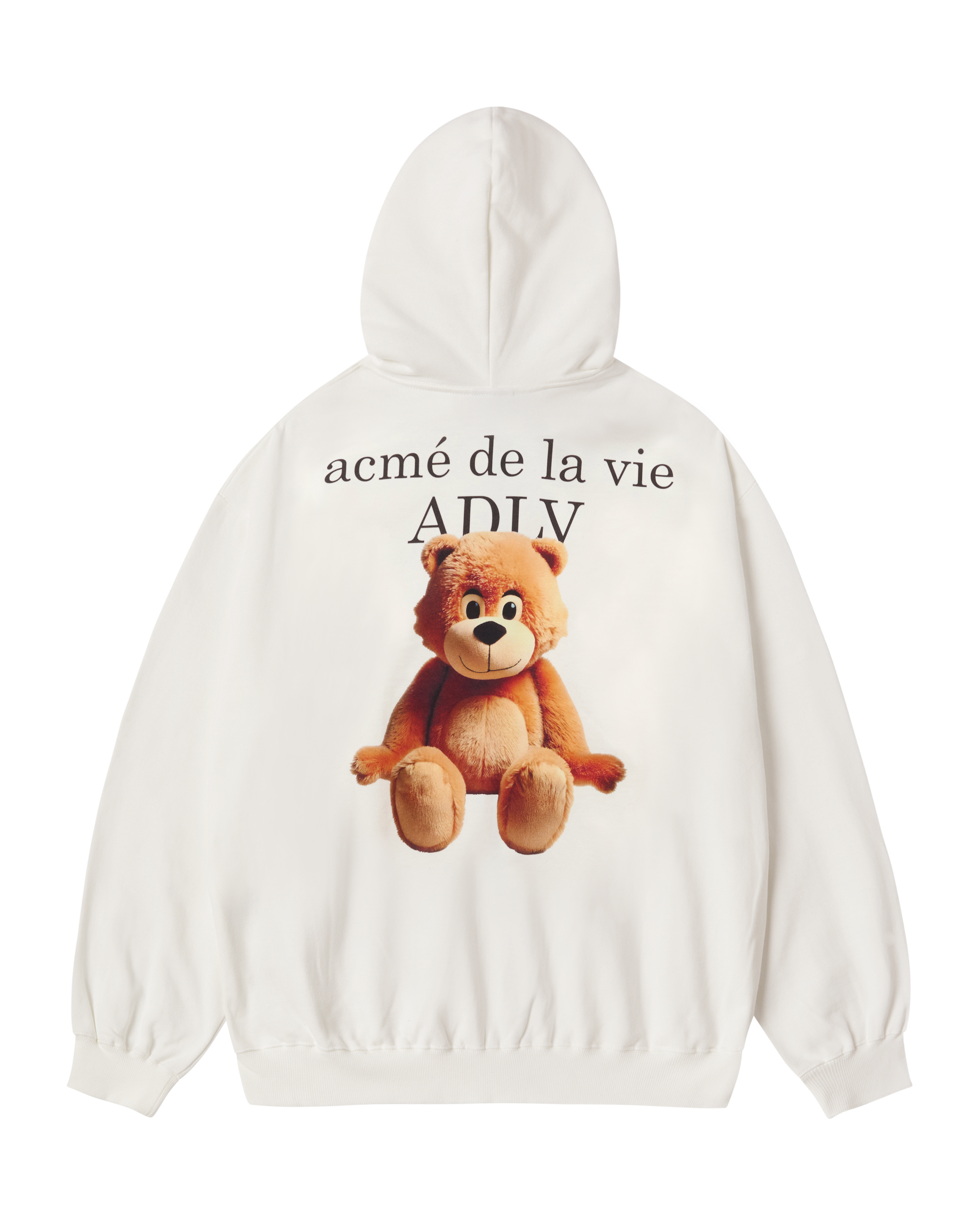 ADLV - Áo Hoodie kéo khóa AC Bear Basic Logo Kem