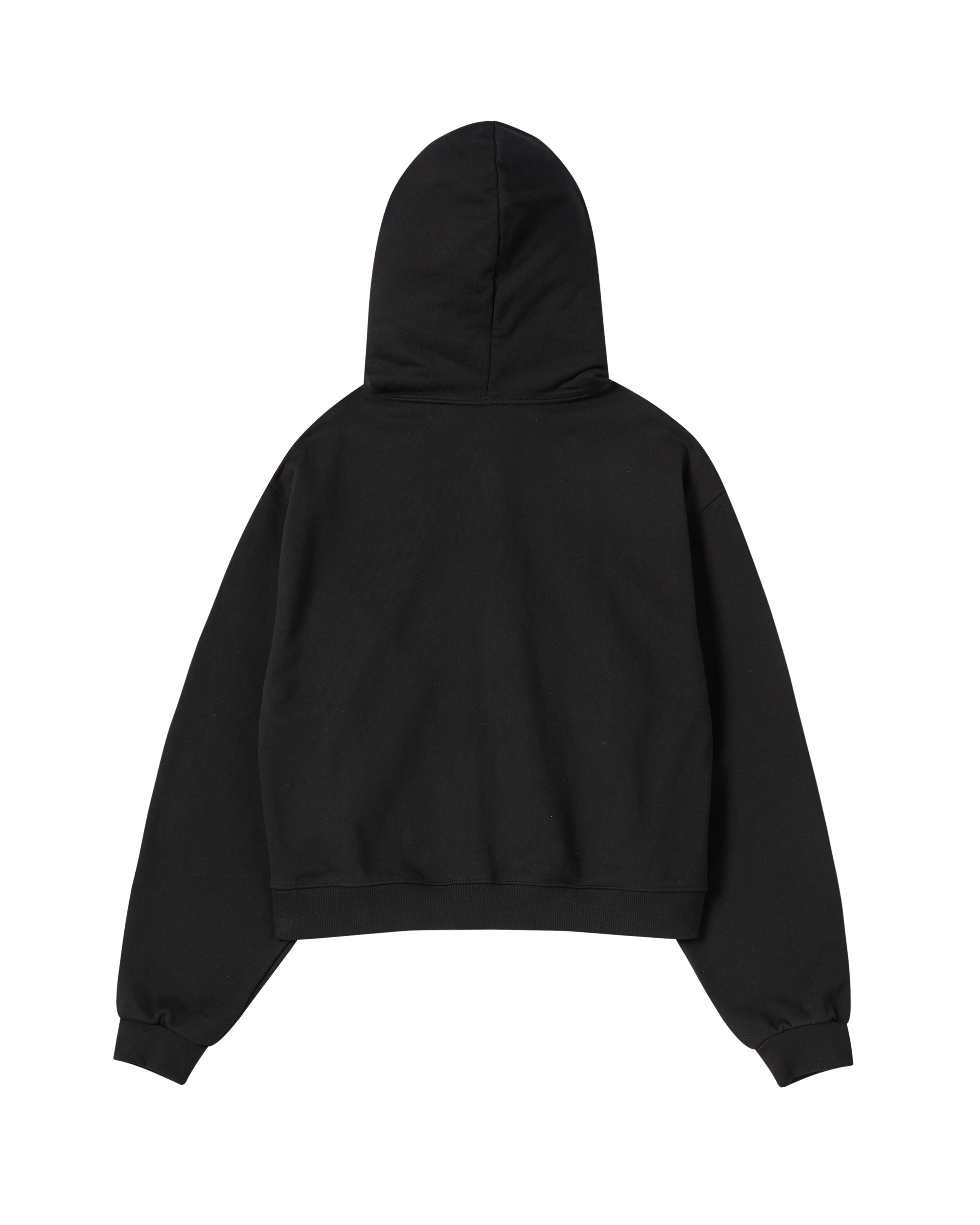 ADLV - Áo Hoodie nữ crop kéo khóa Mini AC Bear Đen