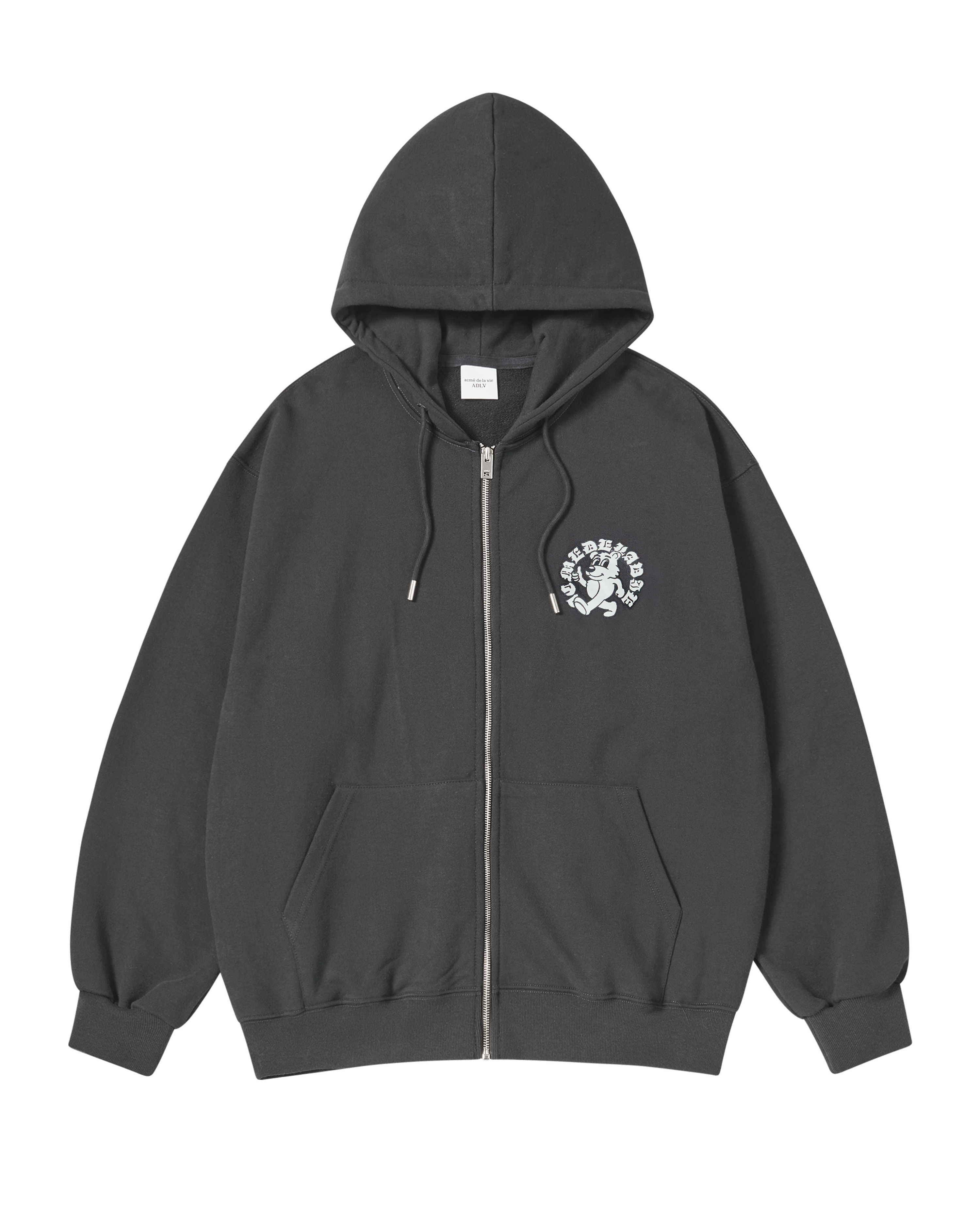 ADLV - Áo Hoodie kéo khóa Walking AC Bear Napping Than chì