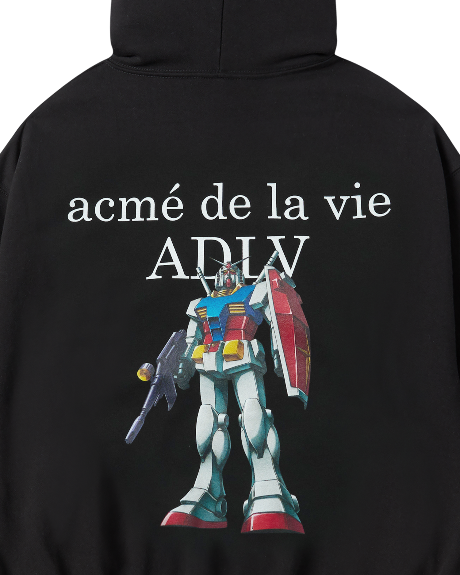 ADLV - Áo Hoodie kéo khóa MOBILE SUIT GUNDAM Basic Logo Đen