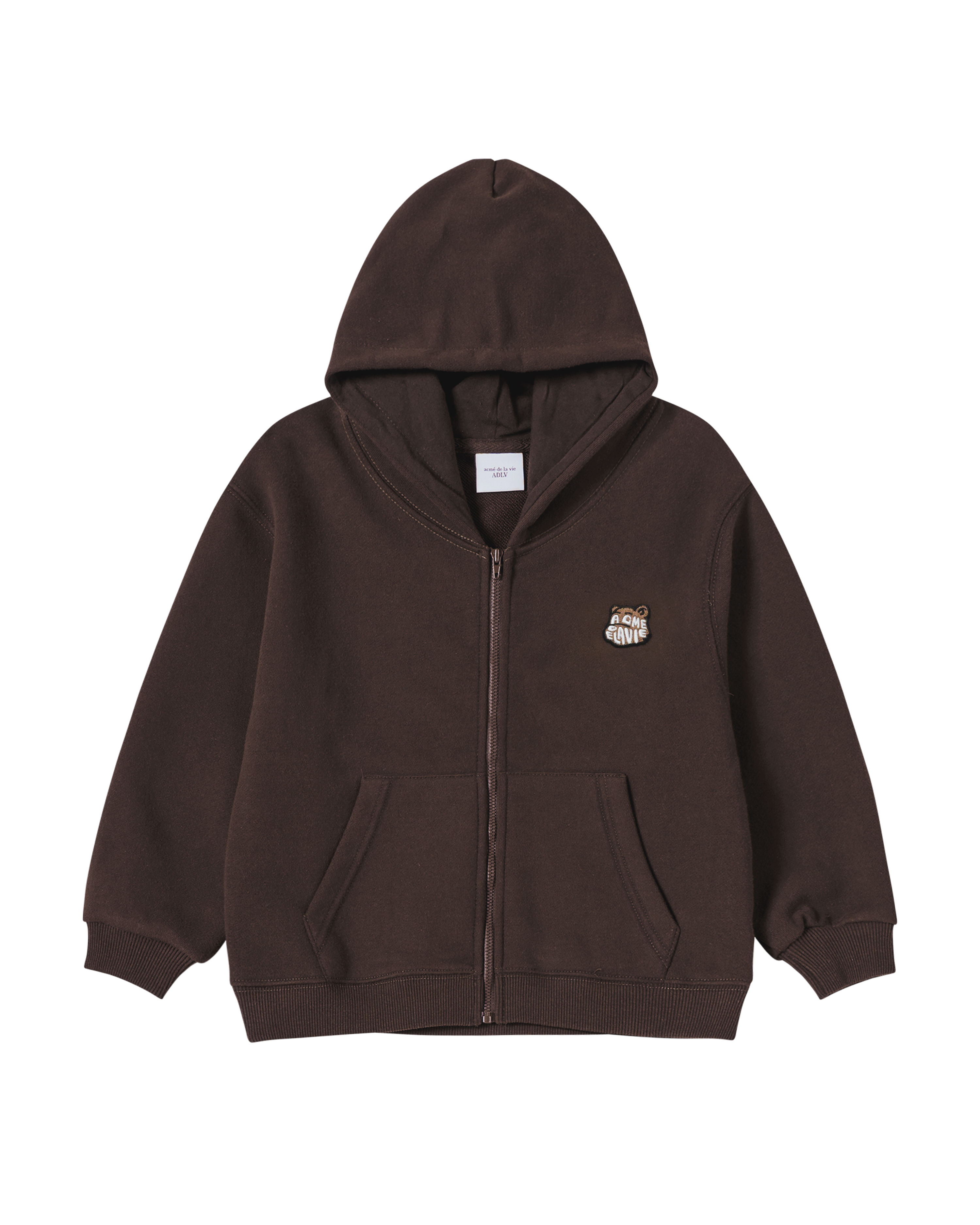 [KIDS] Áo Hoodie kéo khóa AC Bear Wappen Nâu