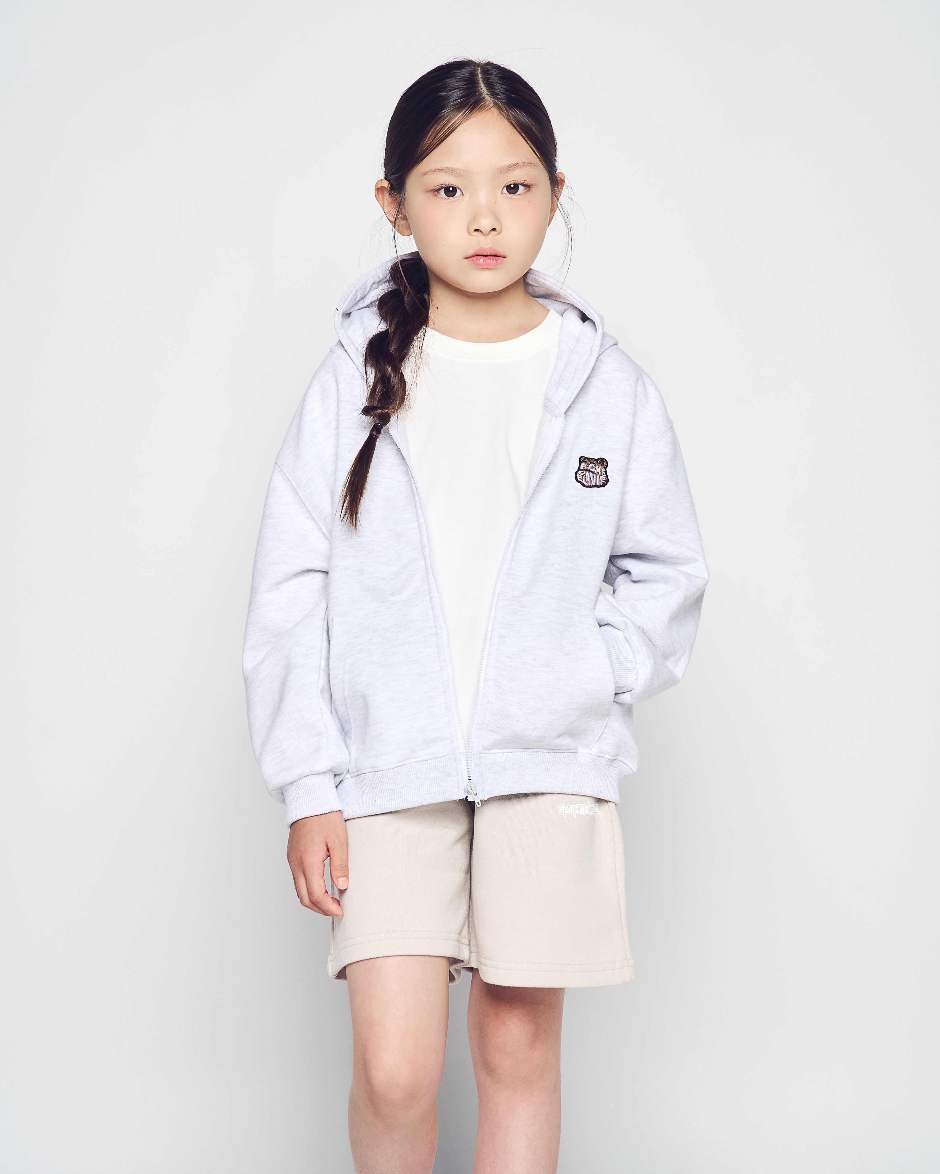 [KIDS] Áo Hoodie kéo khóa AC Bear Wappen Muối tiêu