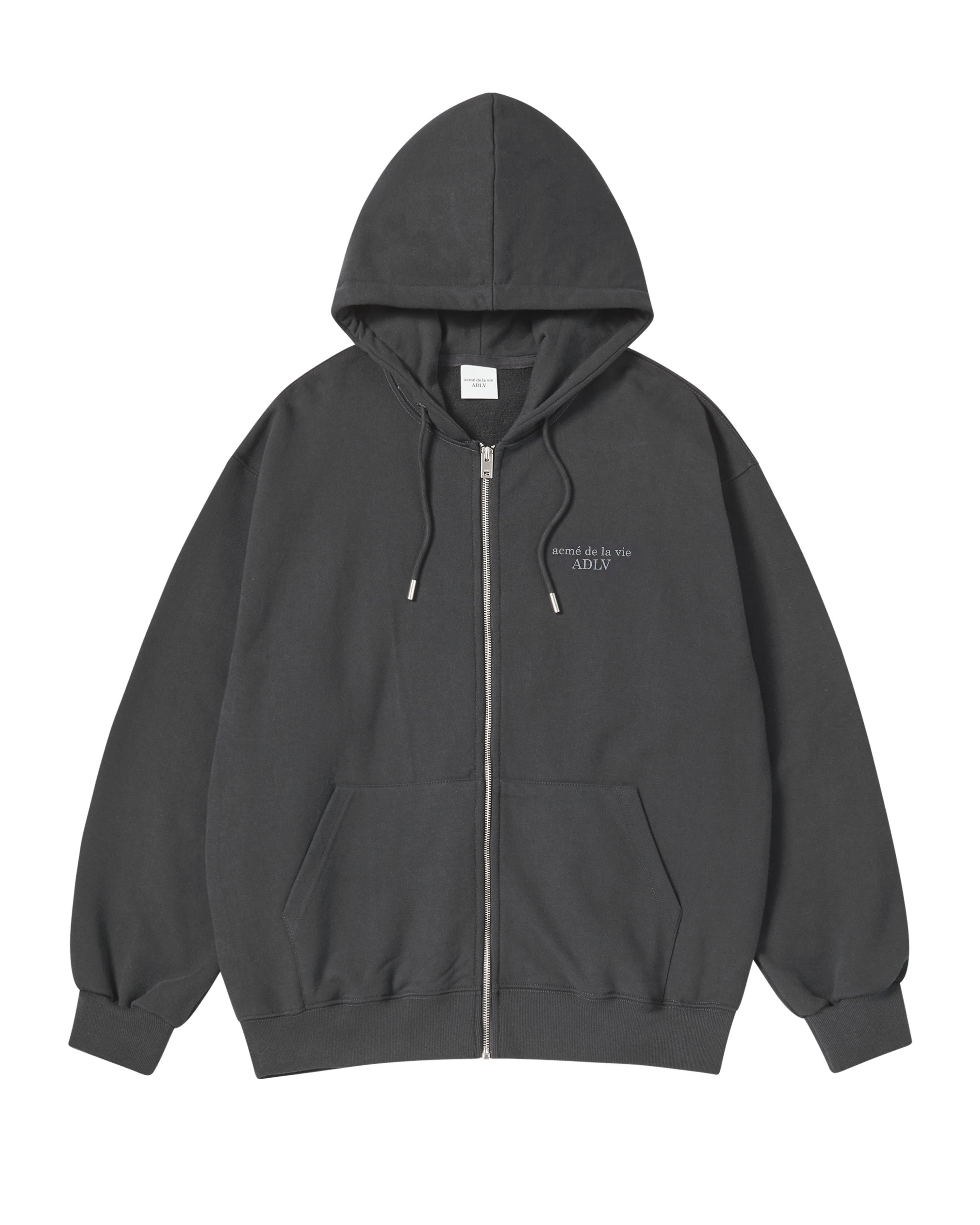 Áo Hoodie kéo khóa Basic Logo Napping Than chì