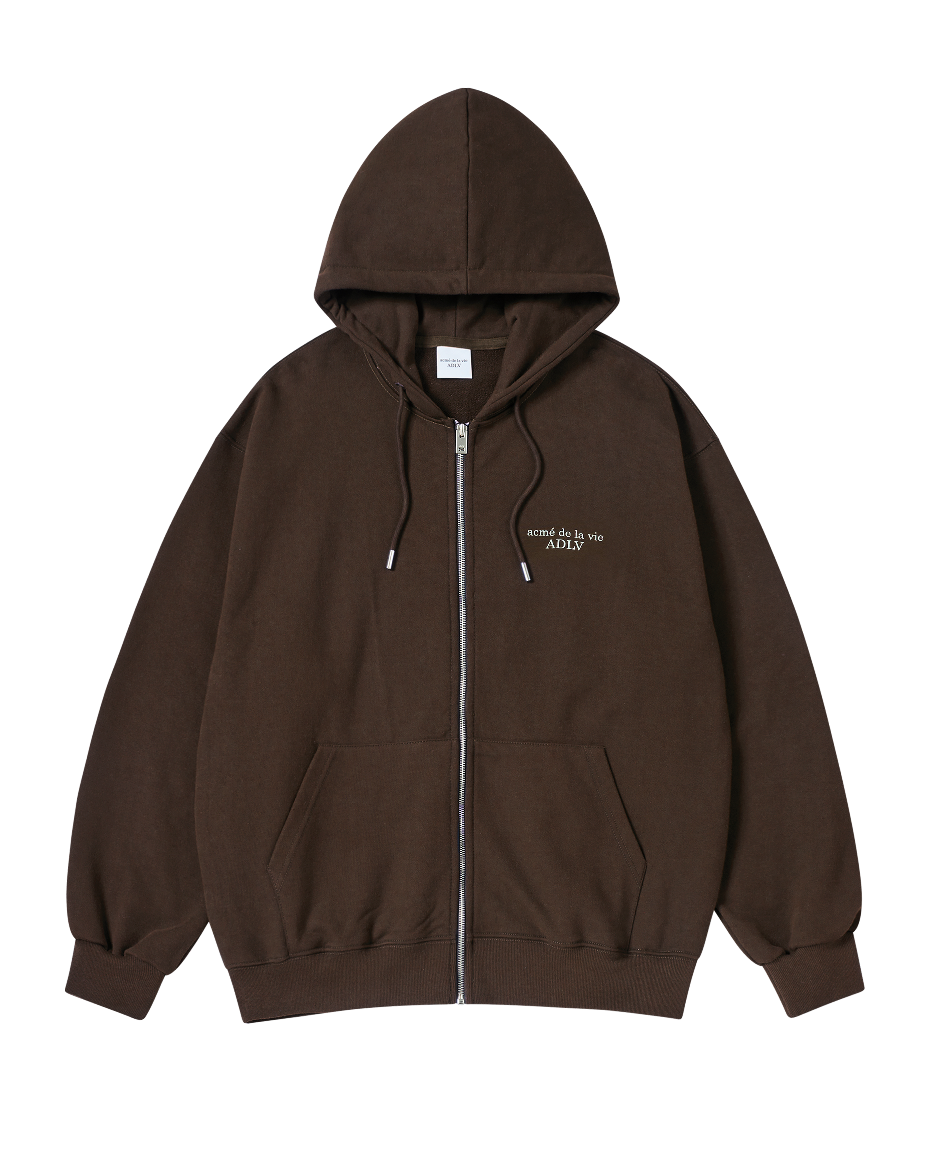 Áo Hoodie kéo khóa Basic Logo Napping Nâu