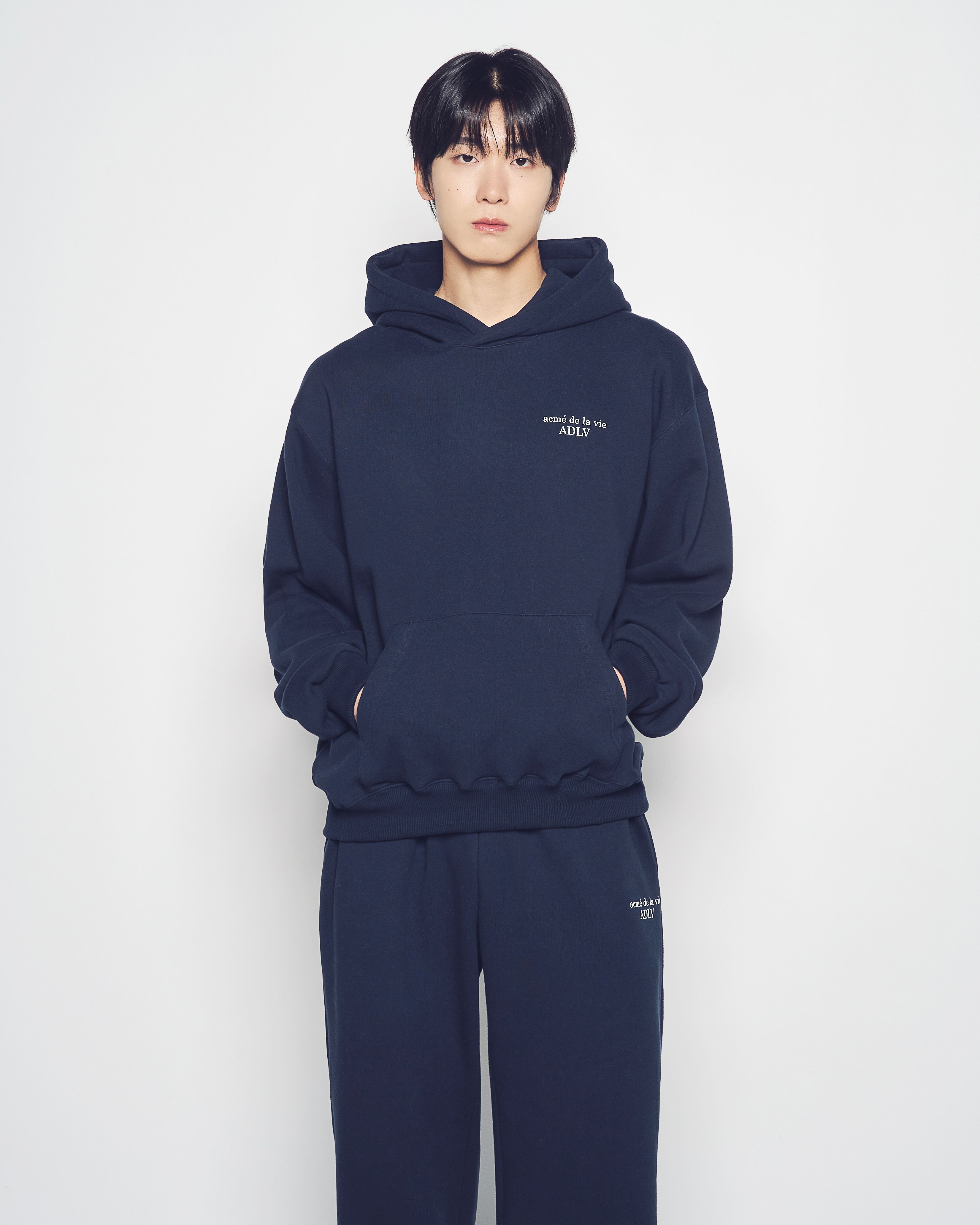 ADLV - Áo Hoodie kéo khóa Basic Logo Napping Xanh navy