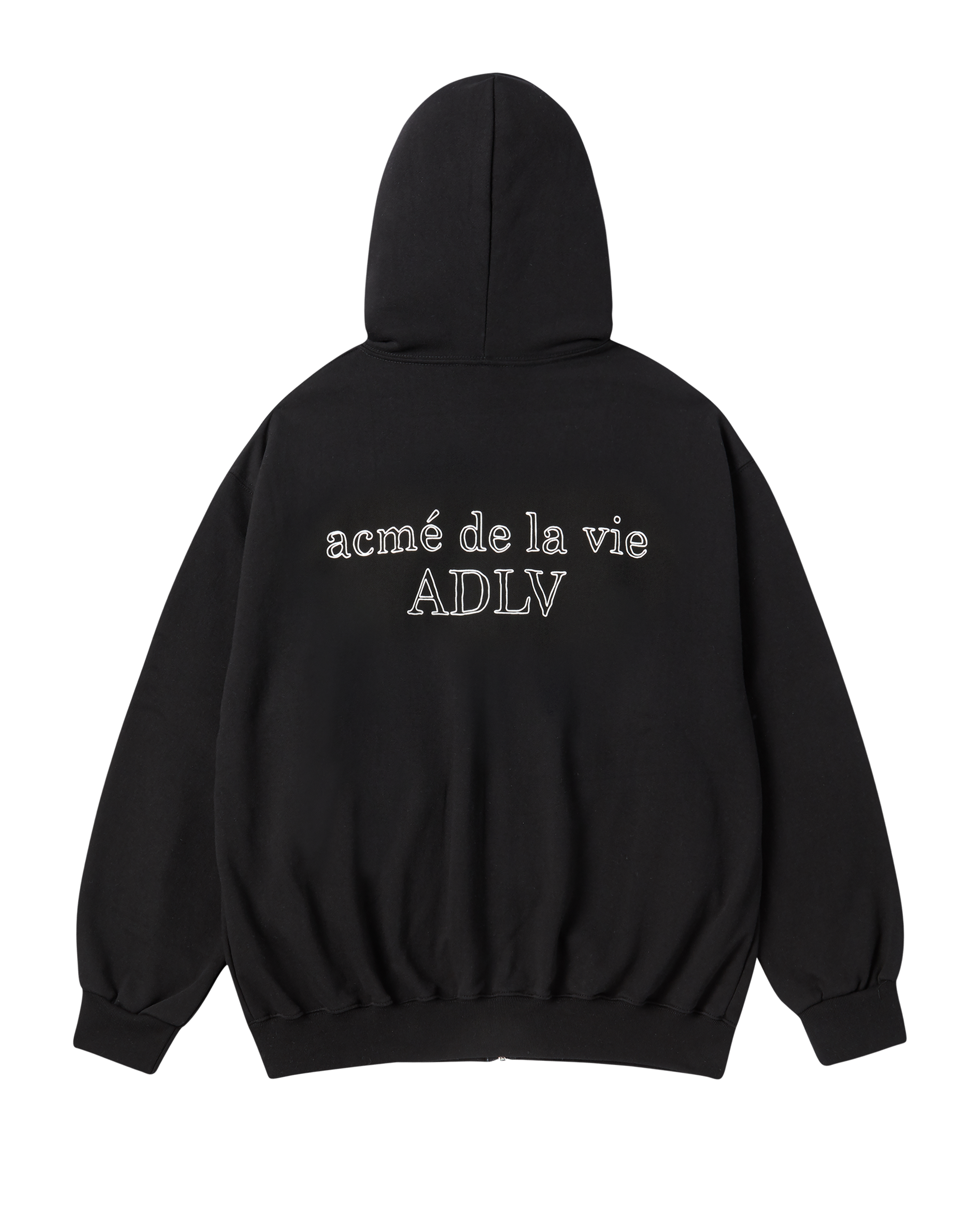 ADLV - Áo Hoodie kéo khóa Border Line Basic Logo Đen