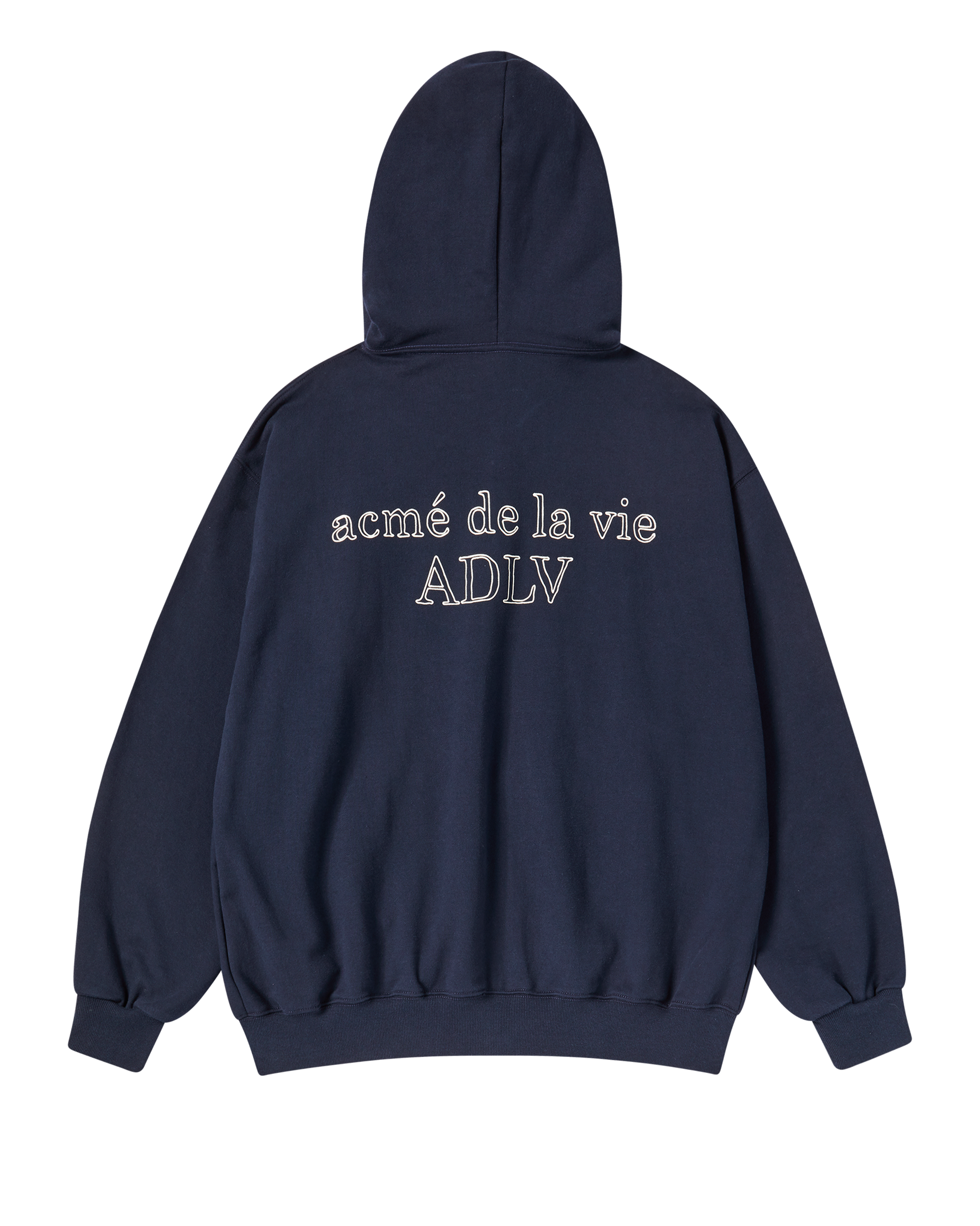 ADLV - Áo Hoodie kéo khóa Border Line Basic Logo Xanh navy đậm