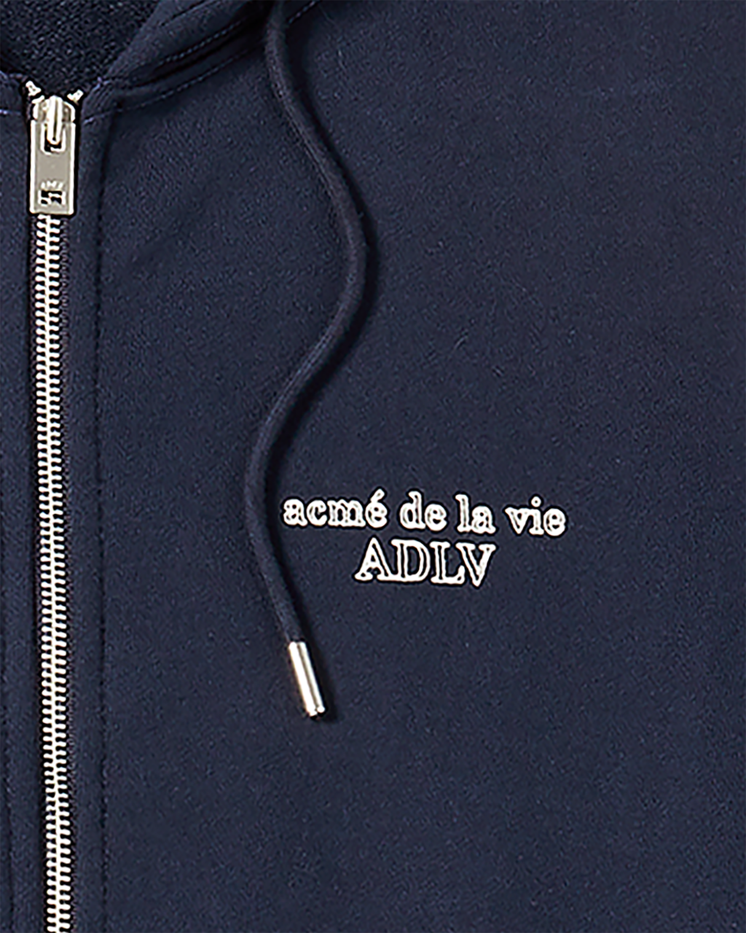 ADLV - Áo Hoodie kéo khóa Border Line Basic Logo Xanh navy đậm