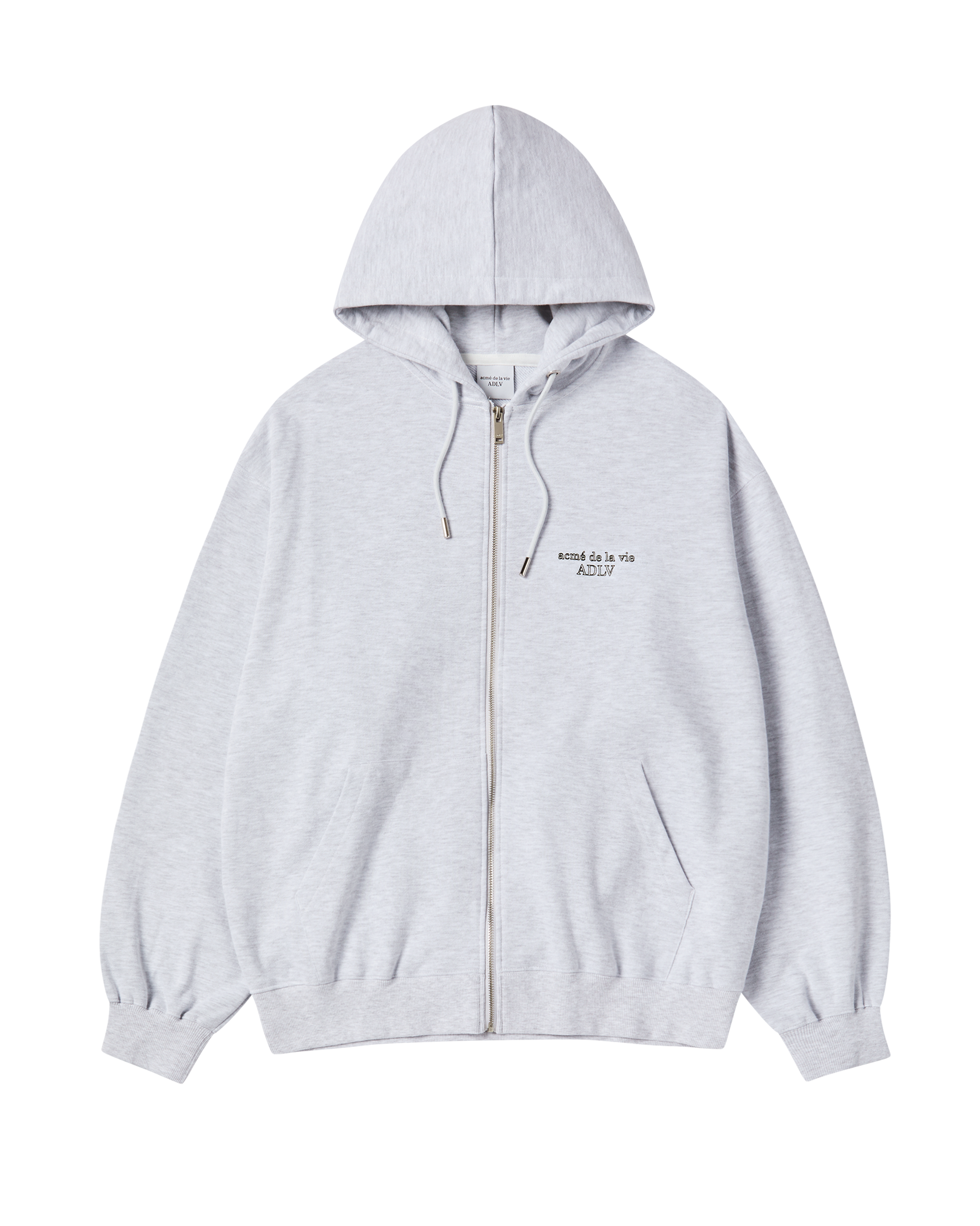 ADLV - Áo Hoodie kéo khóa Border Line Basic Logo Muối tiêu