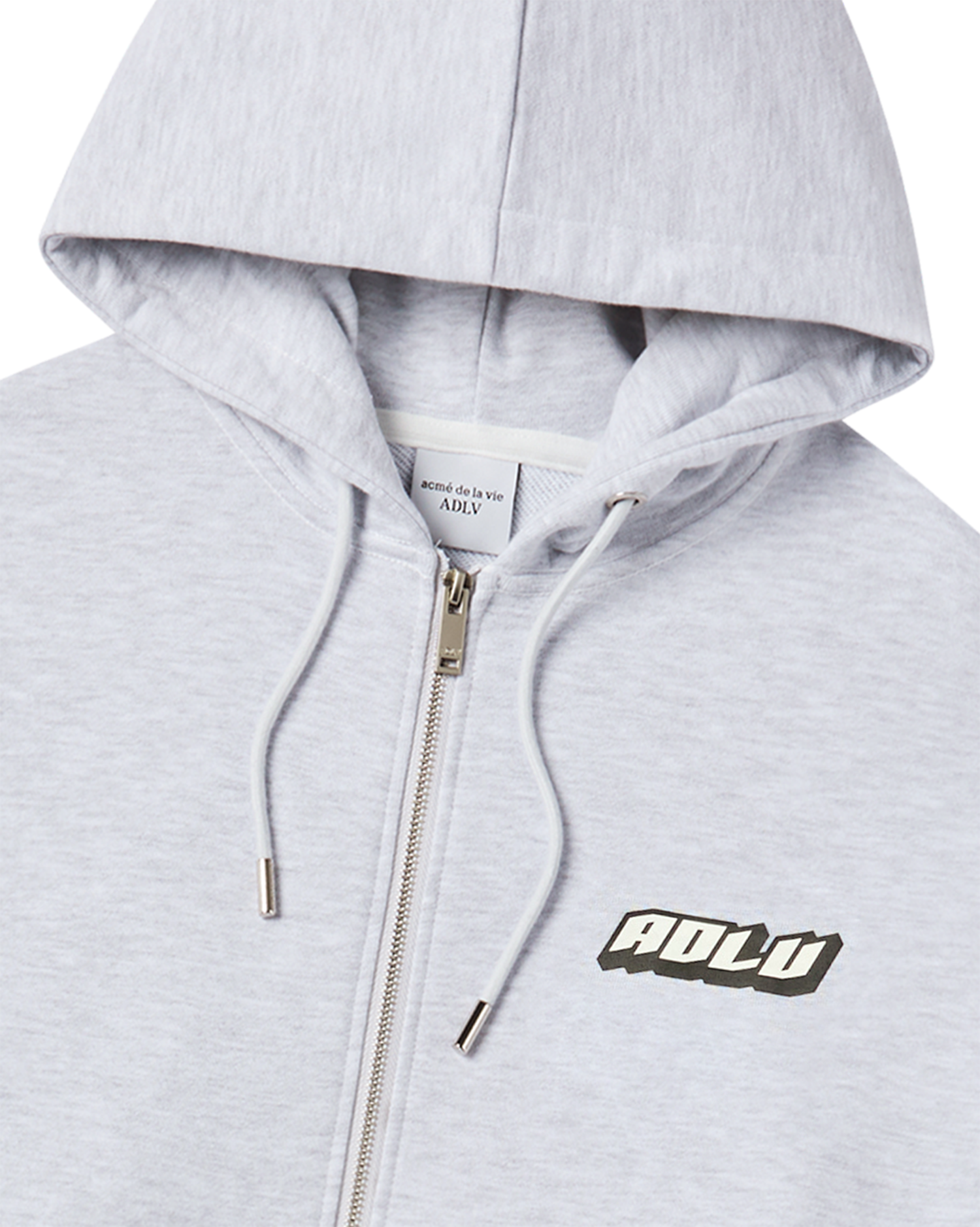 ADLV - Áo Hoodie kéo khóa Overlapping Muối tiêu