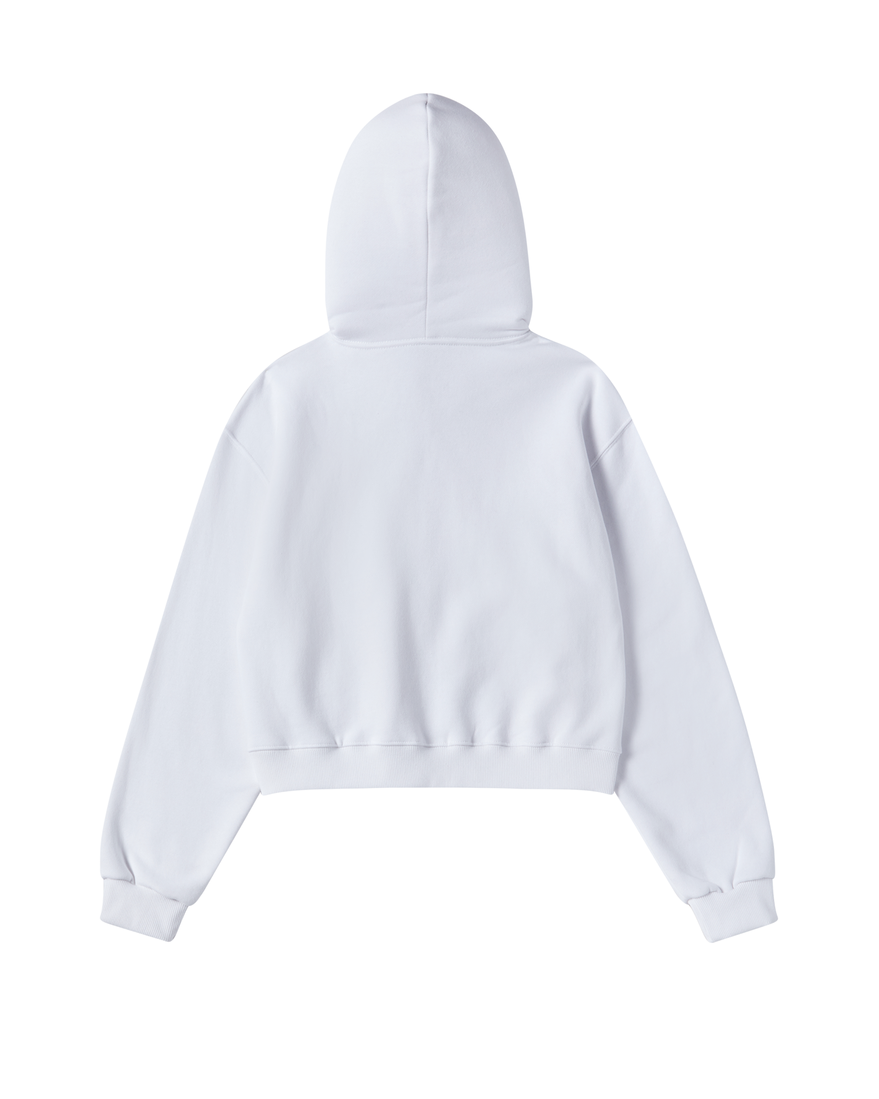 ADLV - Áo Hoodie nữ crop kéo khóa Arch Shaped Logo Napping Trắng