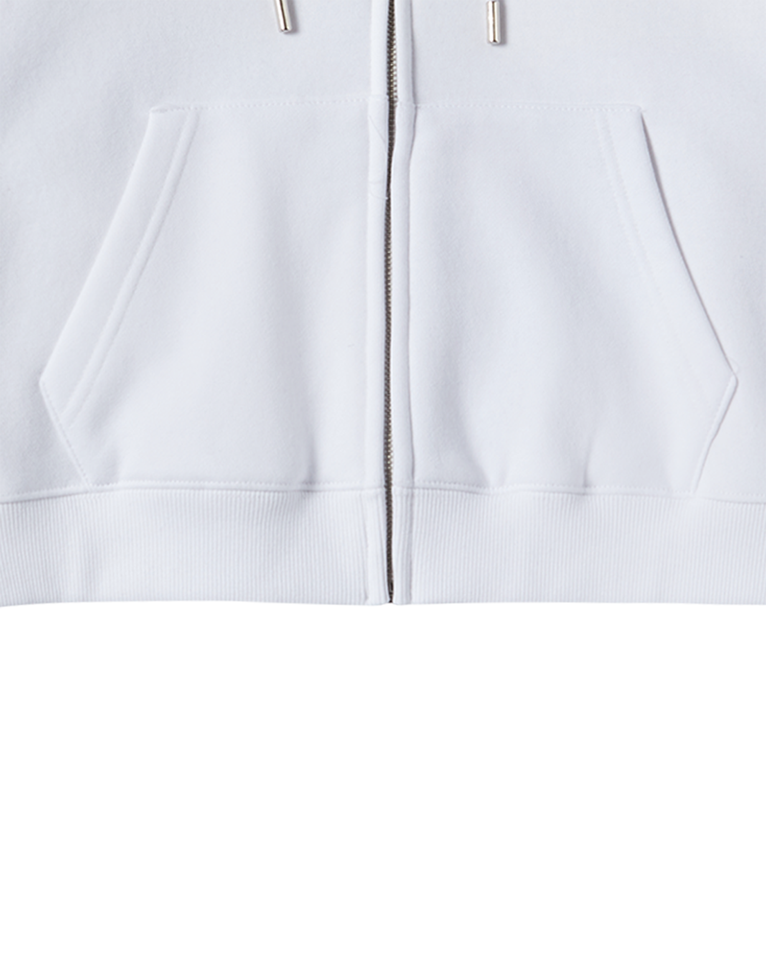 ADLV - Áo Hoodie nữ crop kéo khóa Arch Shaped Logo Napping Trắng