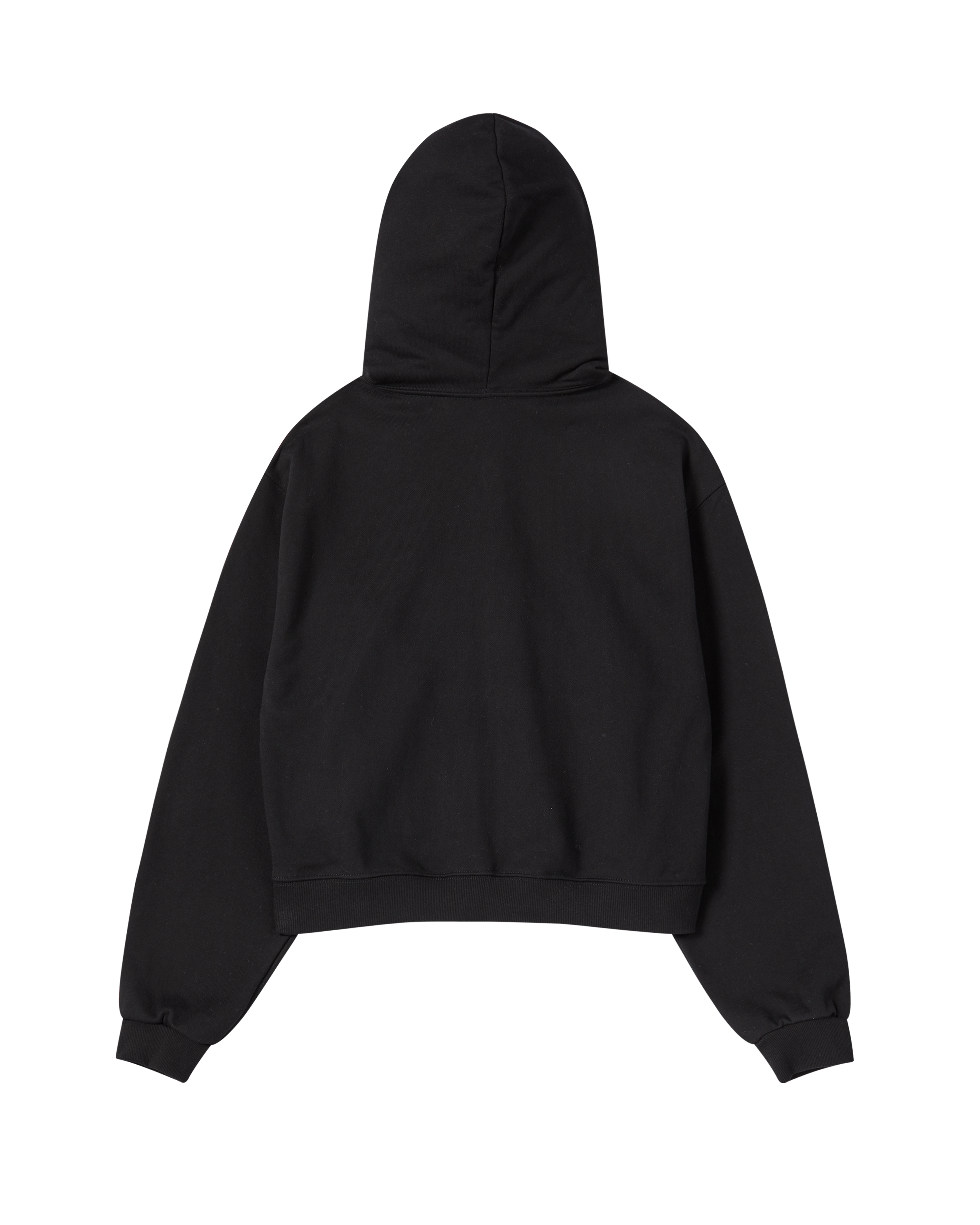 ADLV - Áo Hoodie nữ crop kéo khóa Princess Font Đen