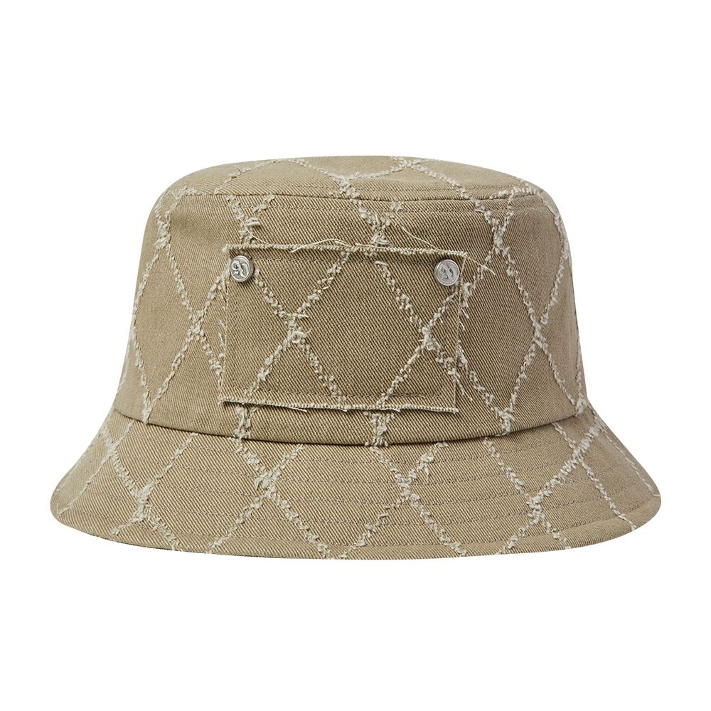 Mũ Bucket Diamond Washing Nâu Nhạt