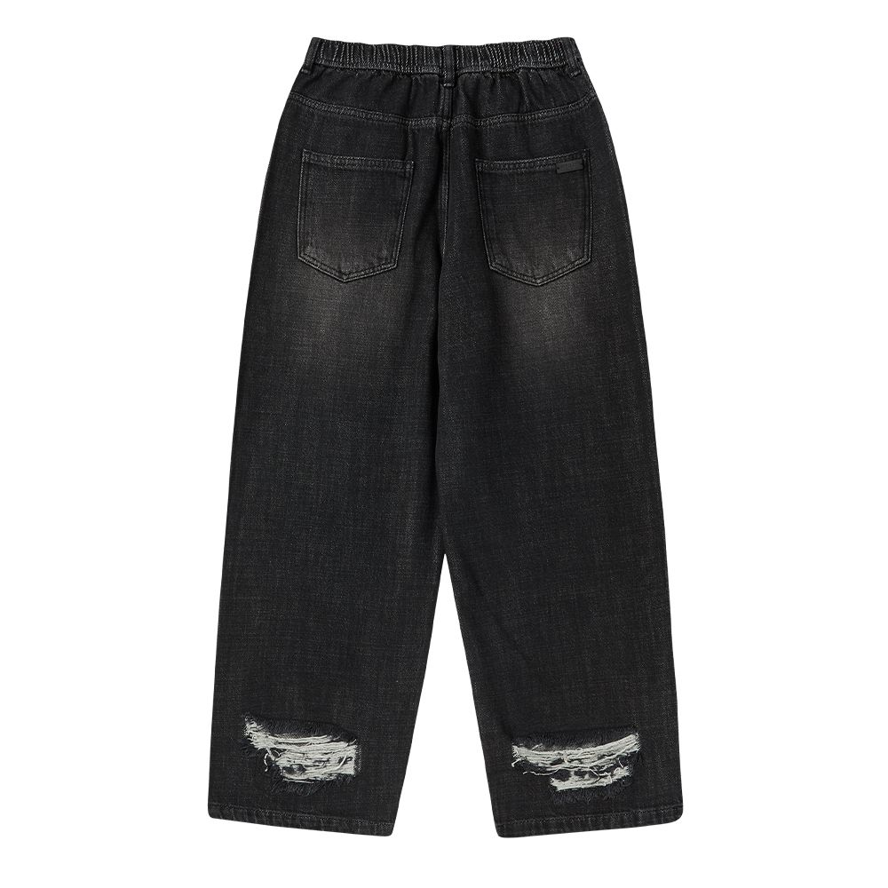 ADLV - Quần Denim Destroyed Banding Đen