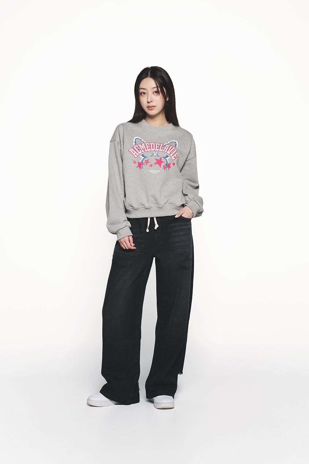 ADLV - Quần Denim Destroyed Banding Đen
